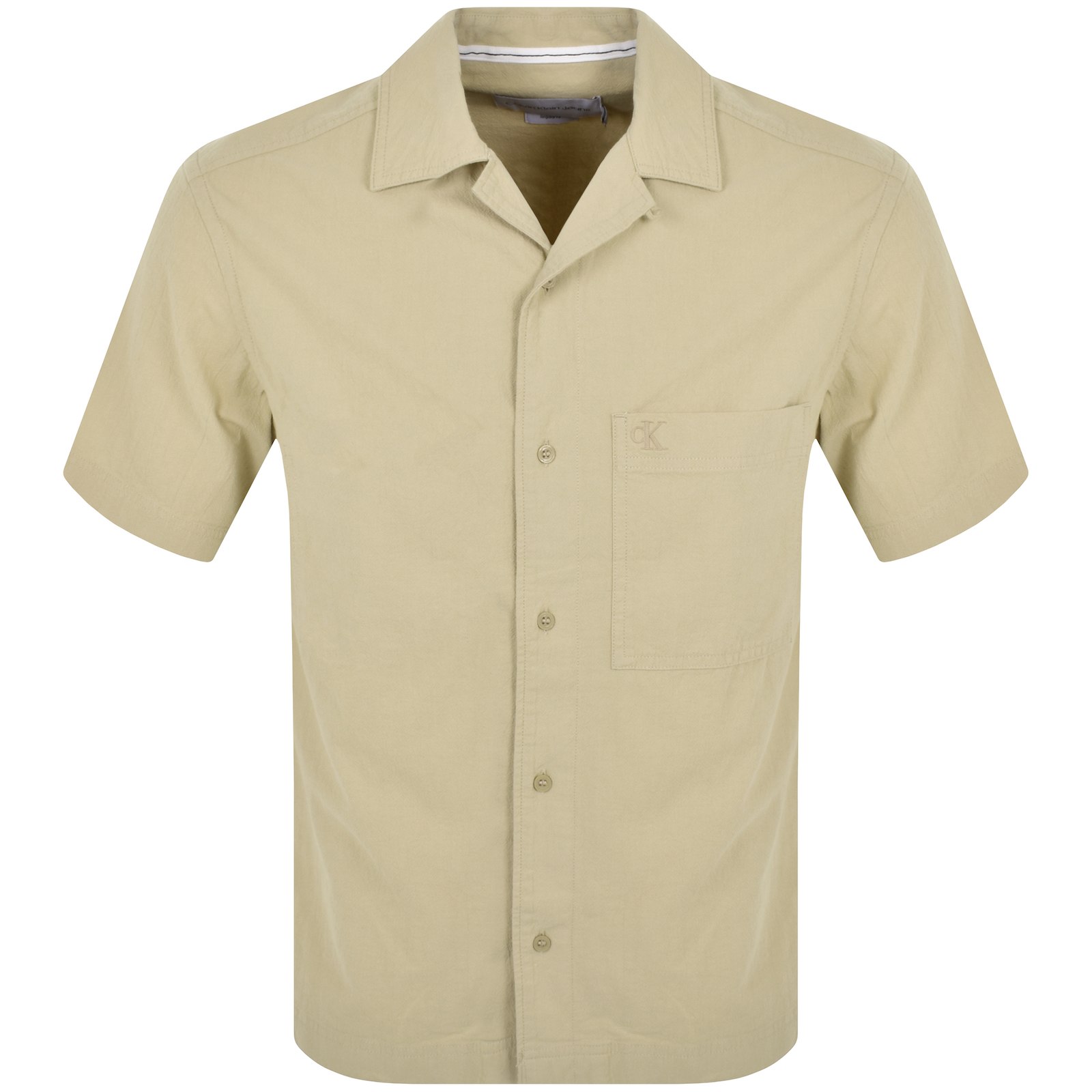 Shop Calvin Klein Jeans Textured Shirt Khaki