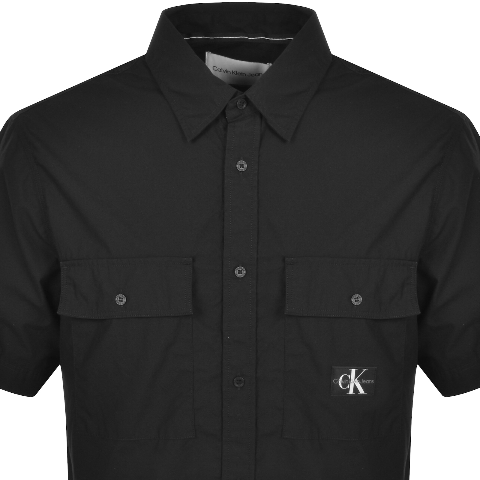 Shop Calvin Klein Jeans Poplin Utility Shirt Black