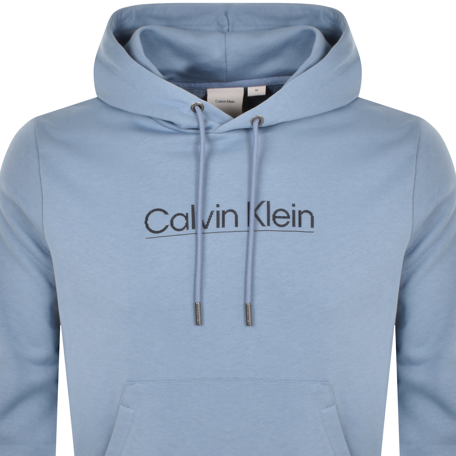 Shop Calvin Klein Raised Line Logo Hoodie Blue