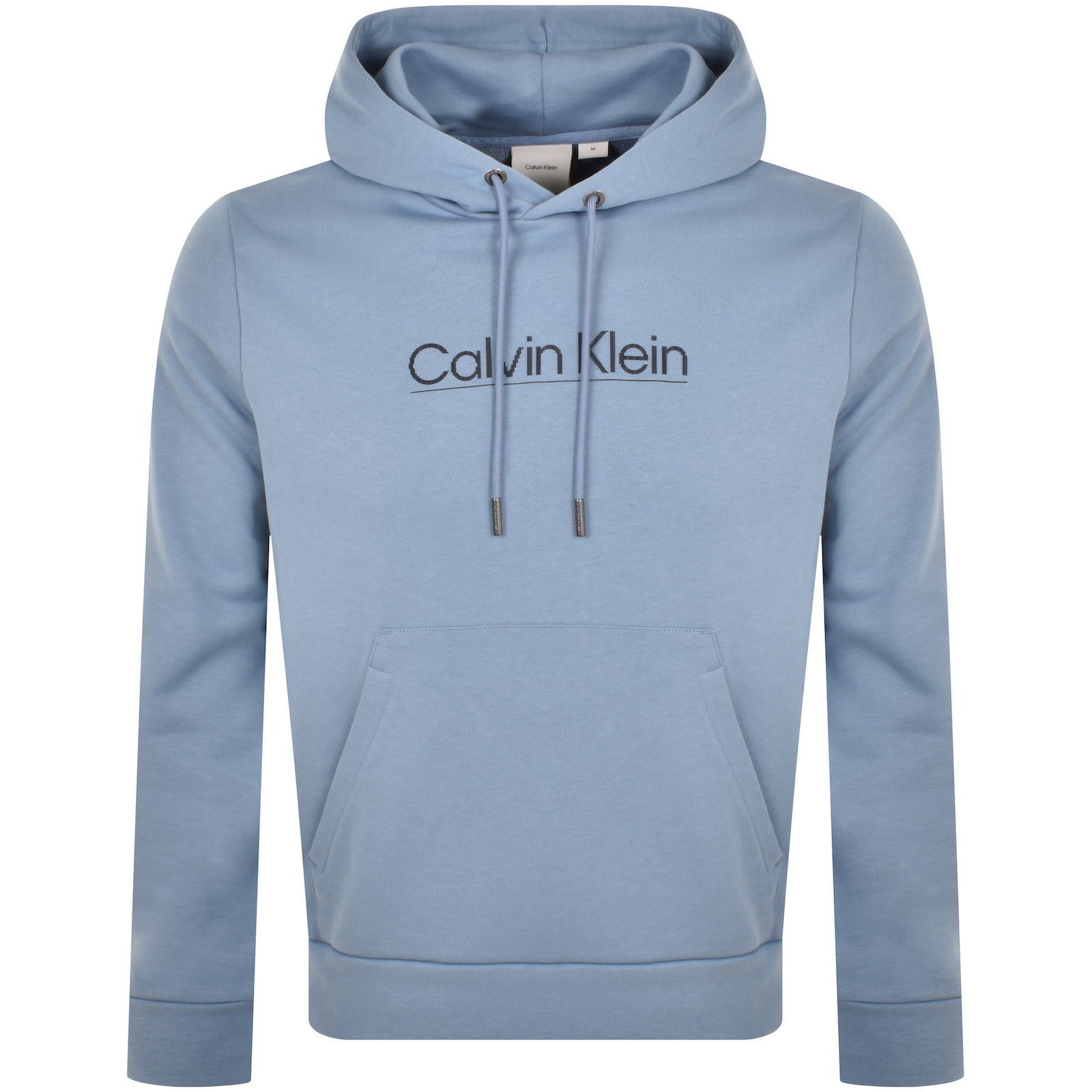 Shop Calvin Klein Raised Line Logo Hoodie Blue