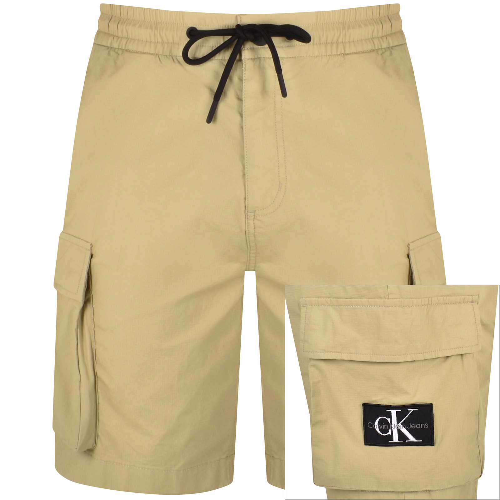 Shop Calvin Klein Jeans Cargo Shorts Beige