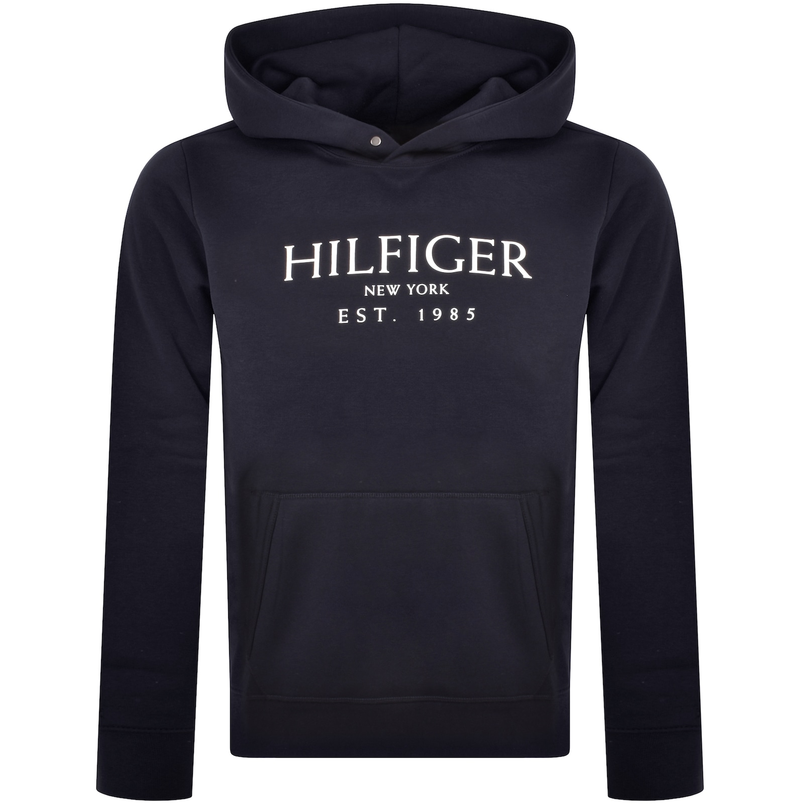 Shop Tommy Hilfiger Logo Pullover Hoodie Navy