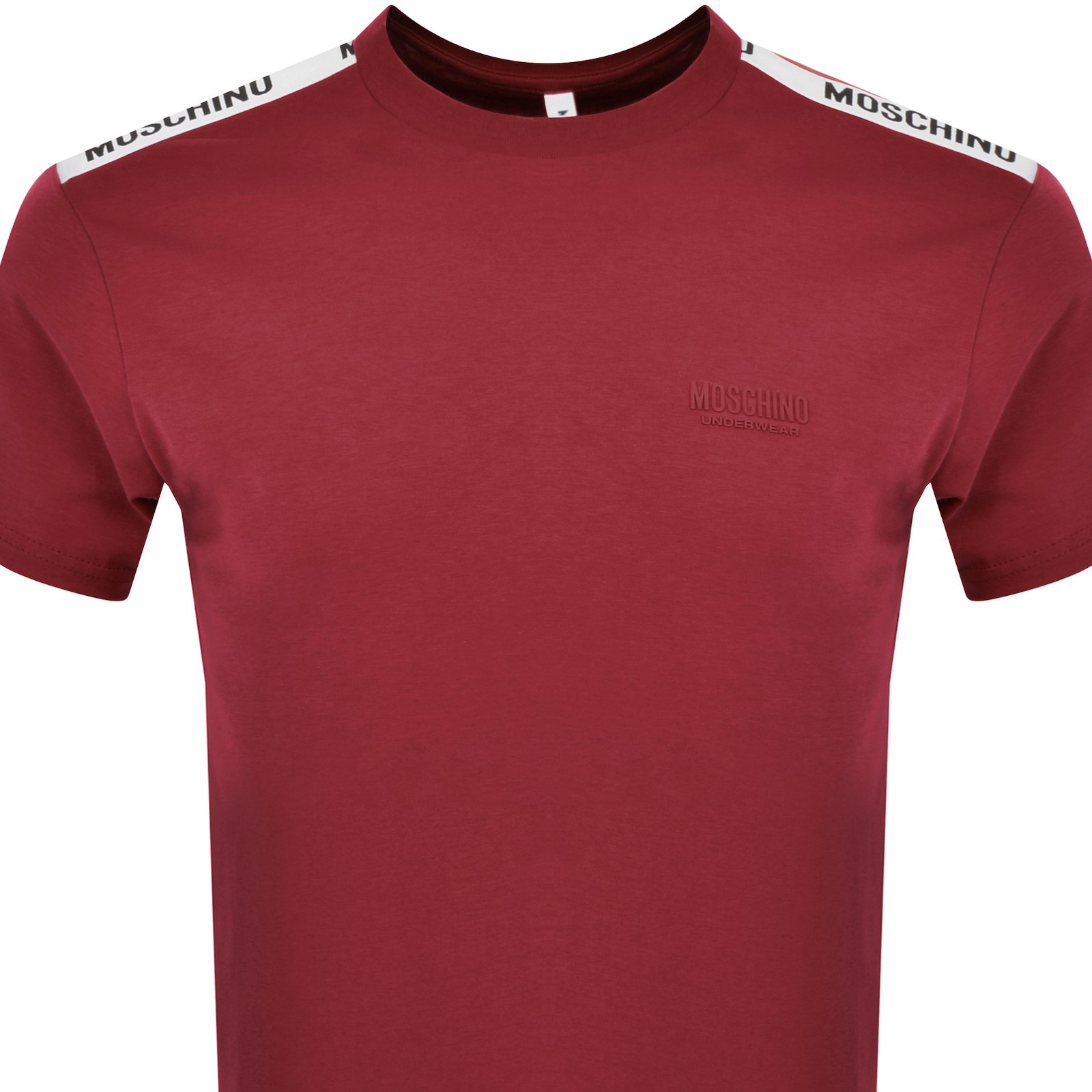 Shop Moschino Logo T Shirt Burgundy