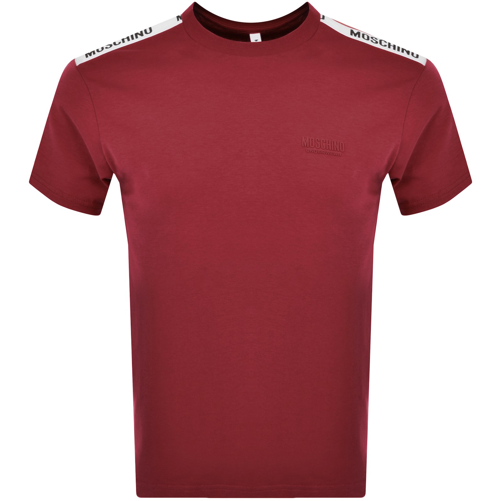 Shop Moschino Logo T Shirt Burgundy