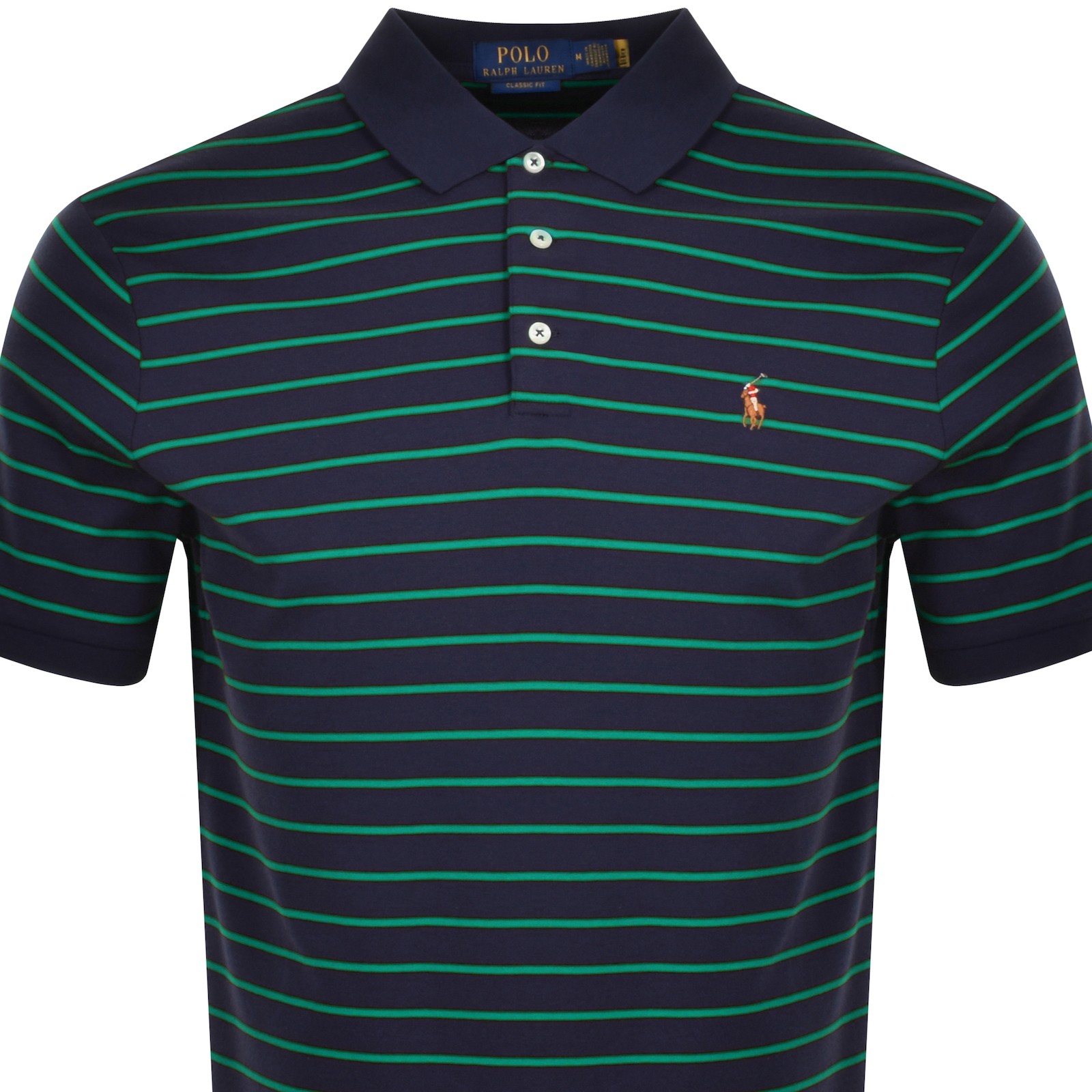 Shop Ralph Lauren Striped Polo T Shirt Navy