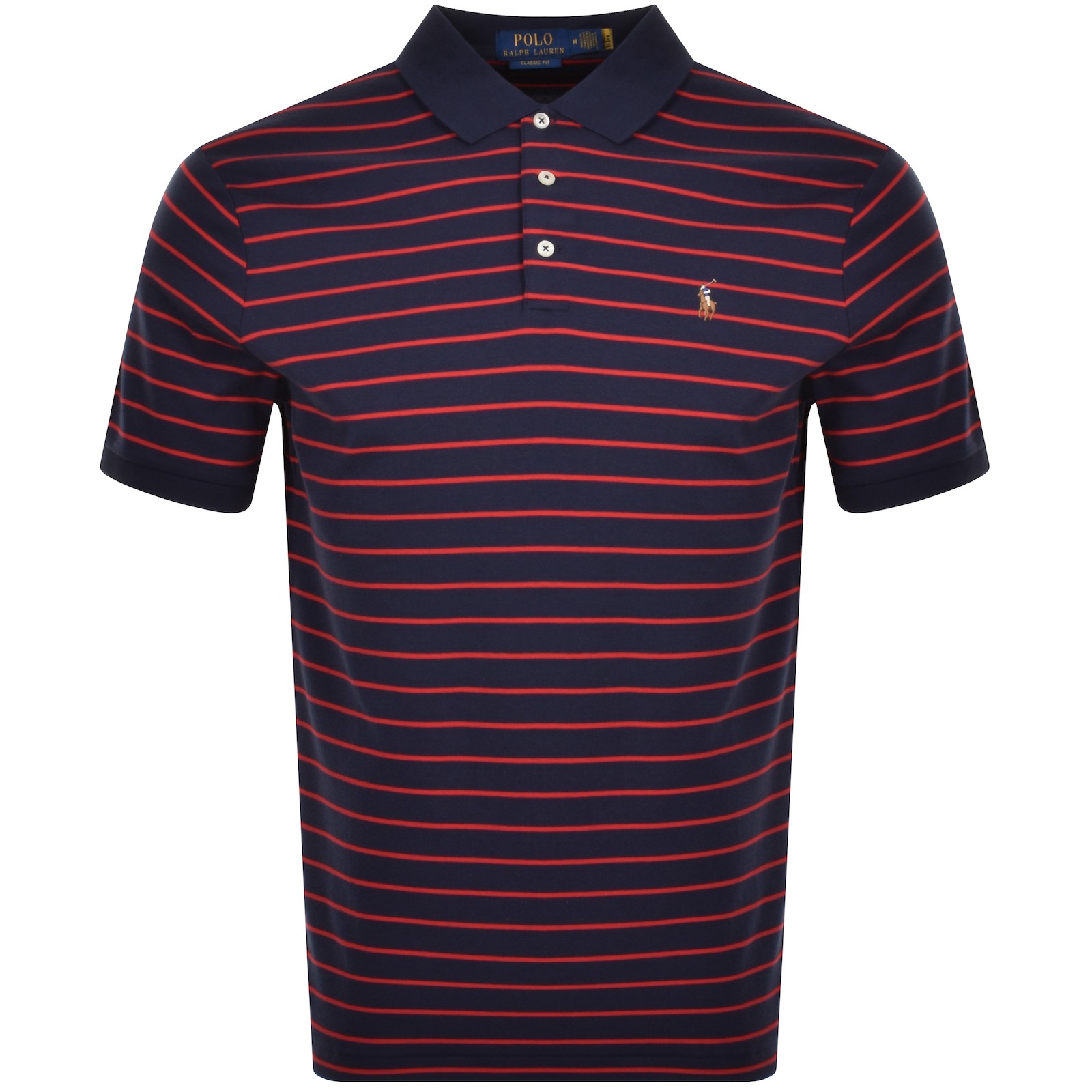 Shop Ralph Lauren Striped Polo T Shirt Navy