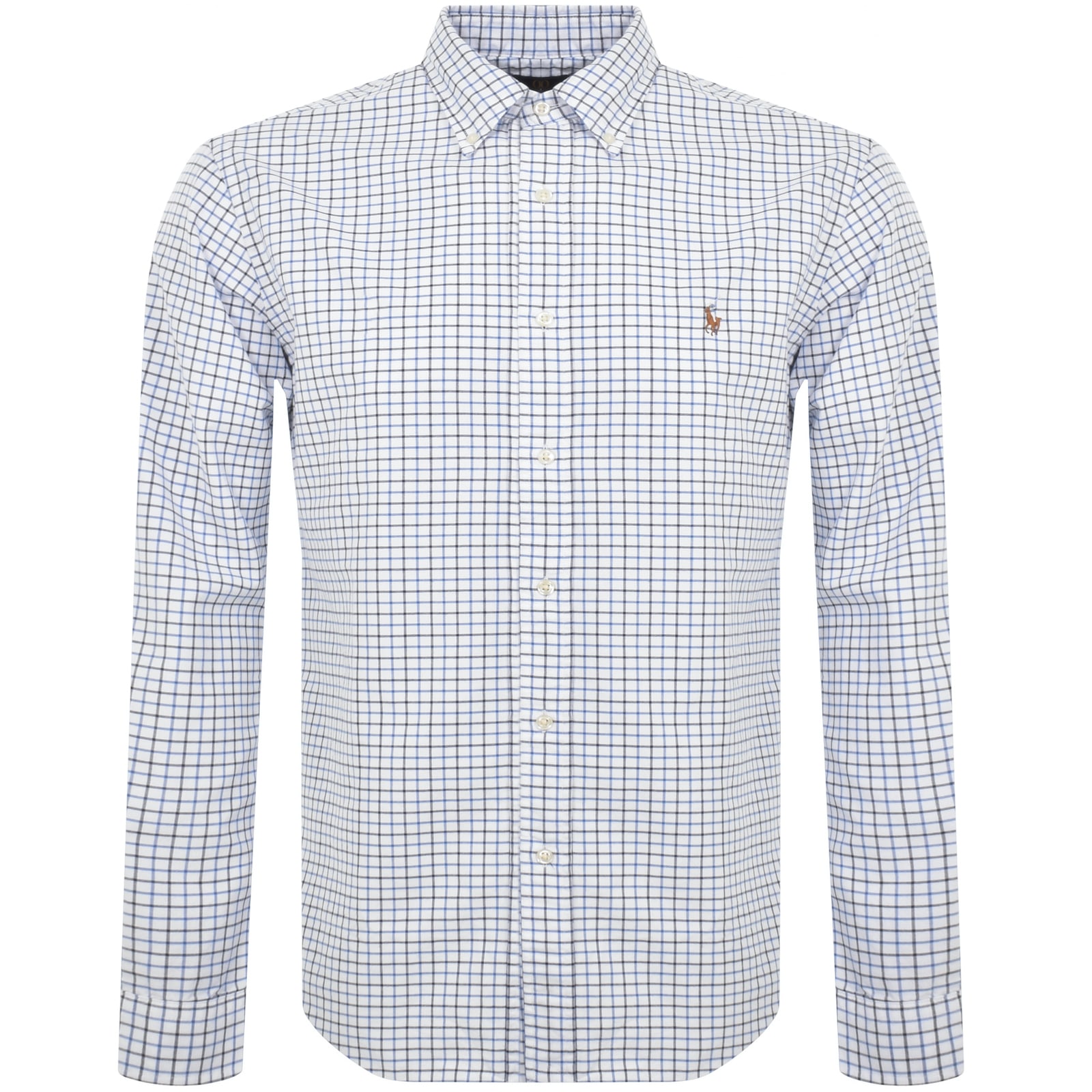 Shop Ralph Lauren Check Long Sleeved Shirt White