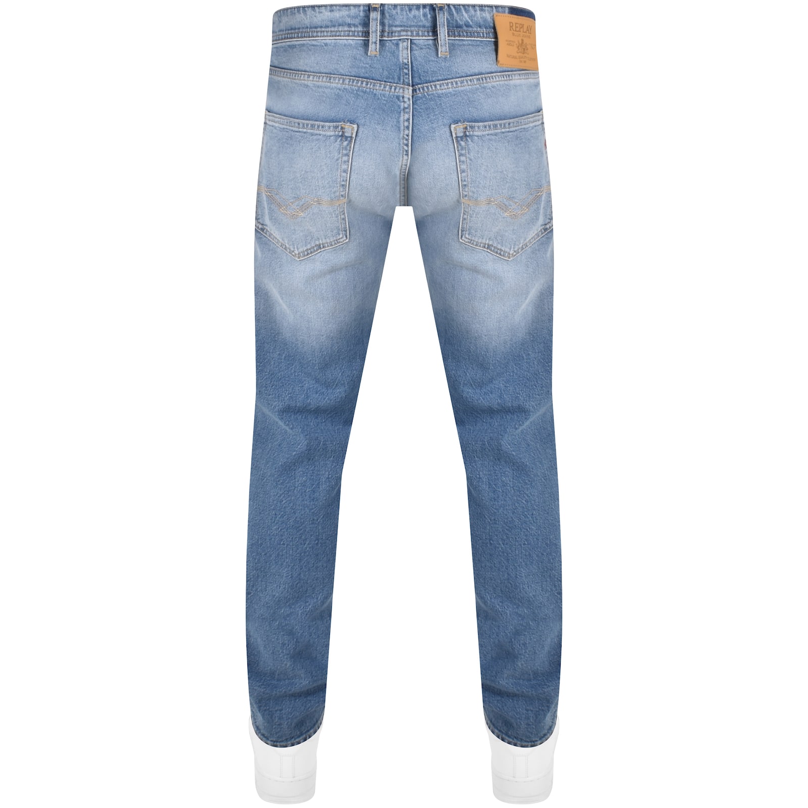 Shop Replay Grover Straight Jeans Light Wash Blue