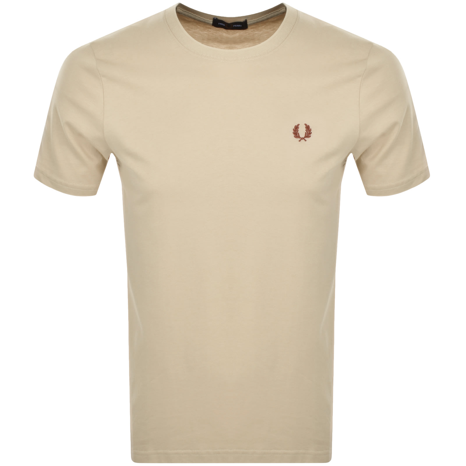 Shop Fred Perry Crew Neck T Shirt Beige