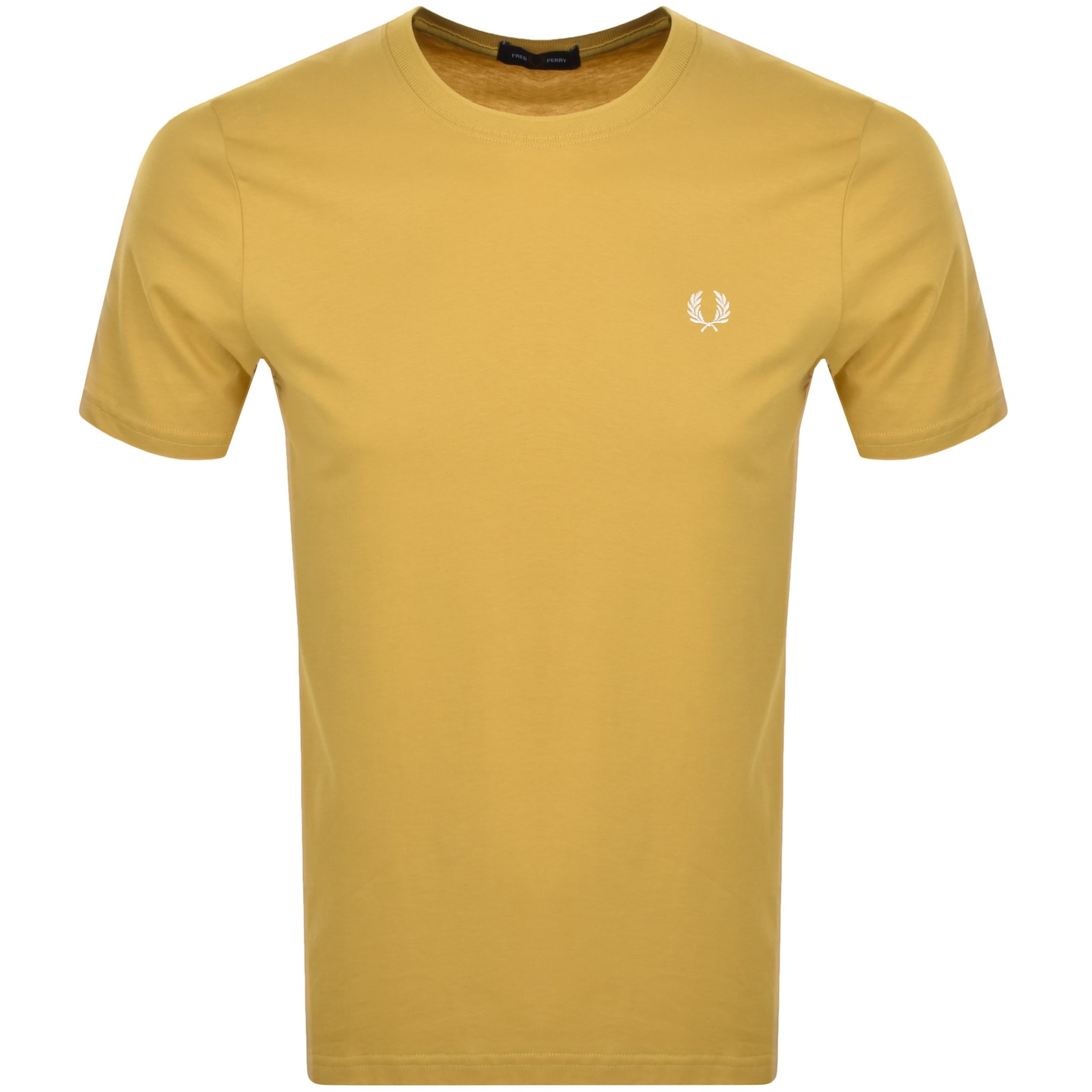 Shop Fred Perry Crew Neck T Shirt Yellow