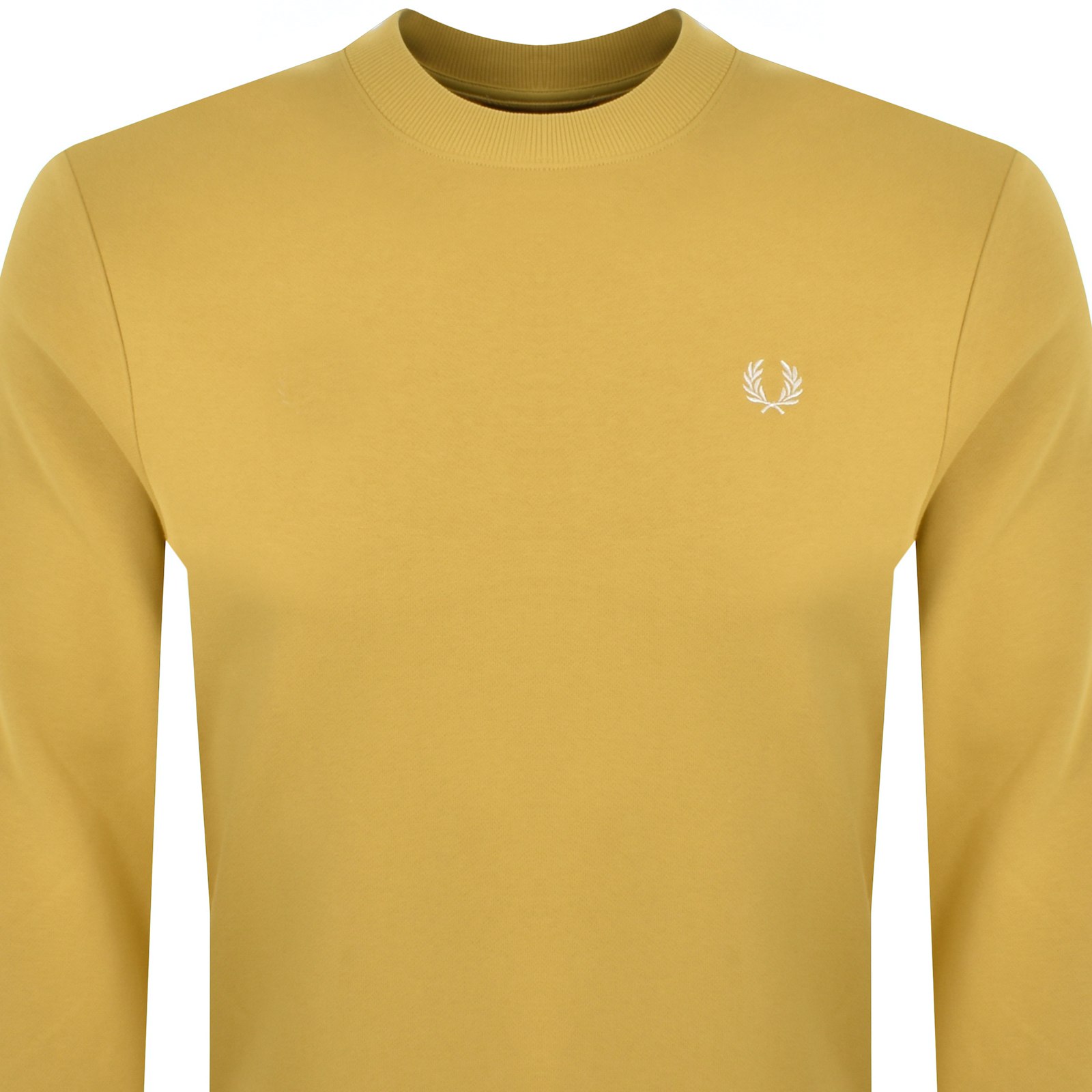 Shop Fred Perry Crew Neck Sweatshirt Yellow