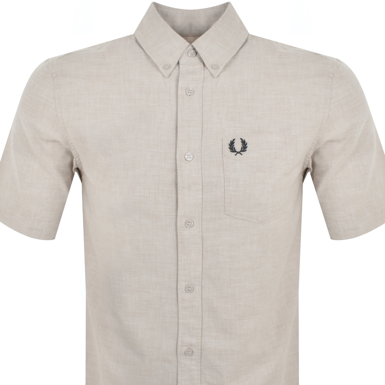 Shop Fred Perry Oxford Short Sleeve Shirt Beige