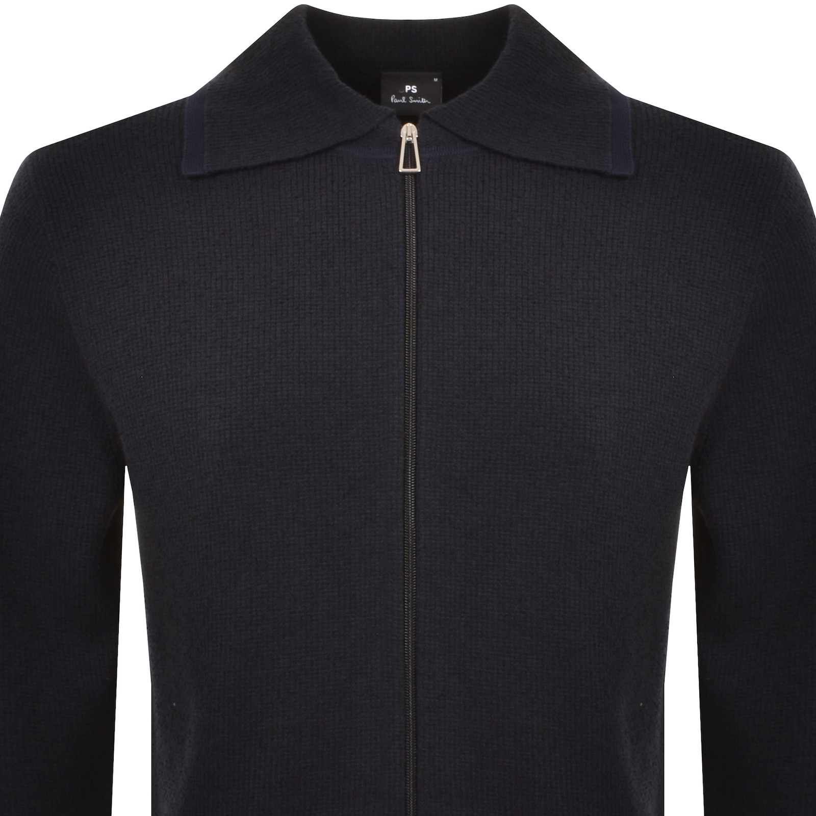 Shop Paul Smith Knitted Full Zip Jacket Navy