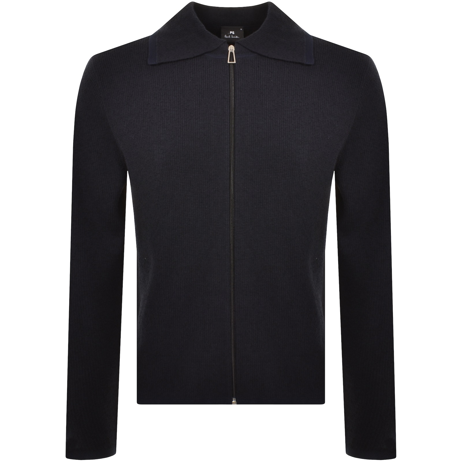 Shop Paul Smith Knitted Full Zip Jacket Navy