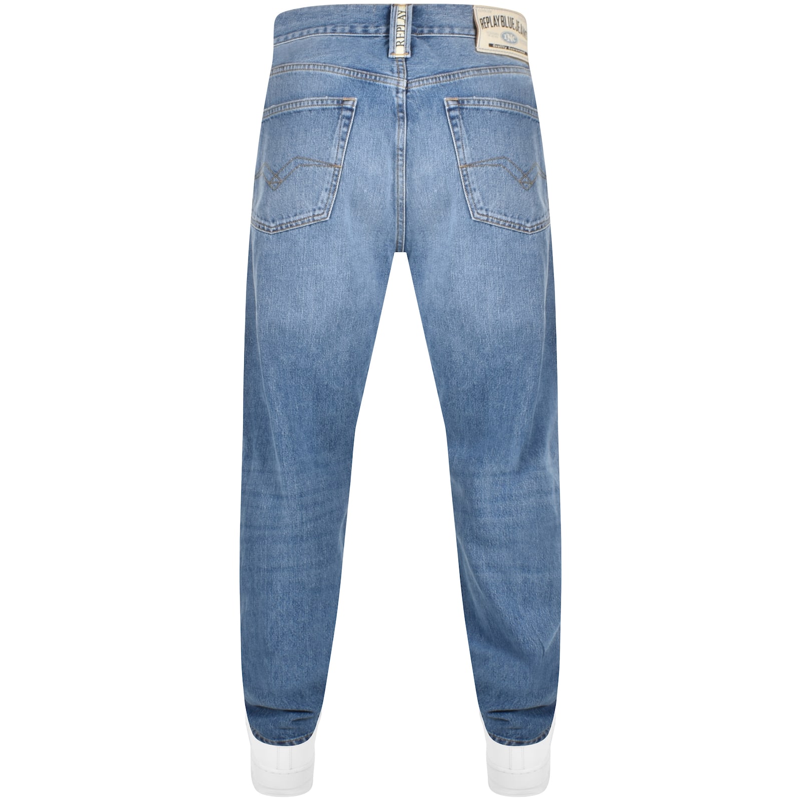 Shop Replay M9z1 Straight Jeans Blue