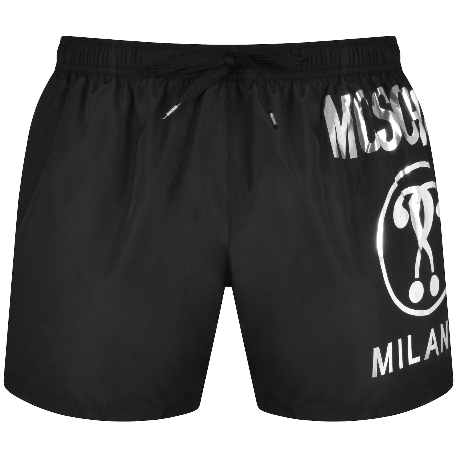 Shop Moschino Milano Logo Swim Shorts Black