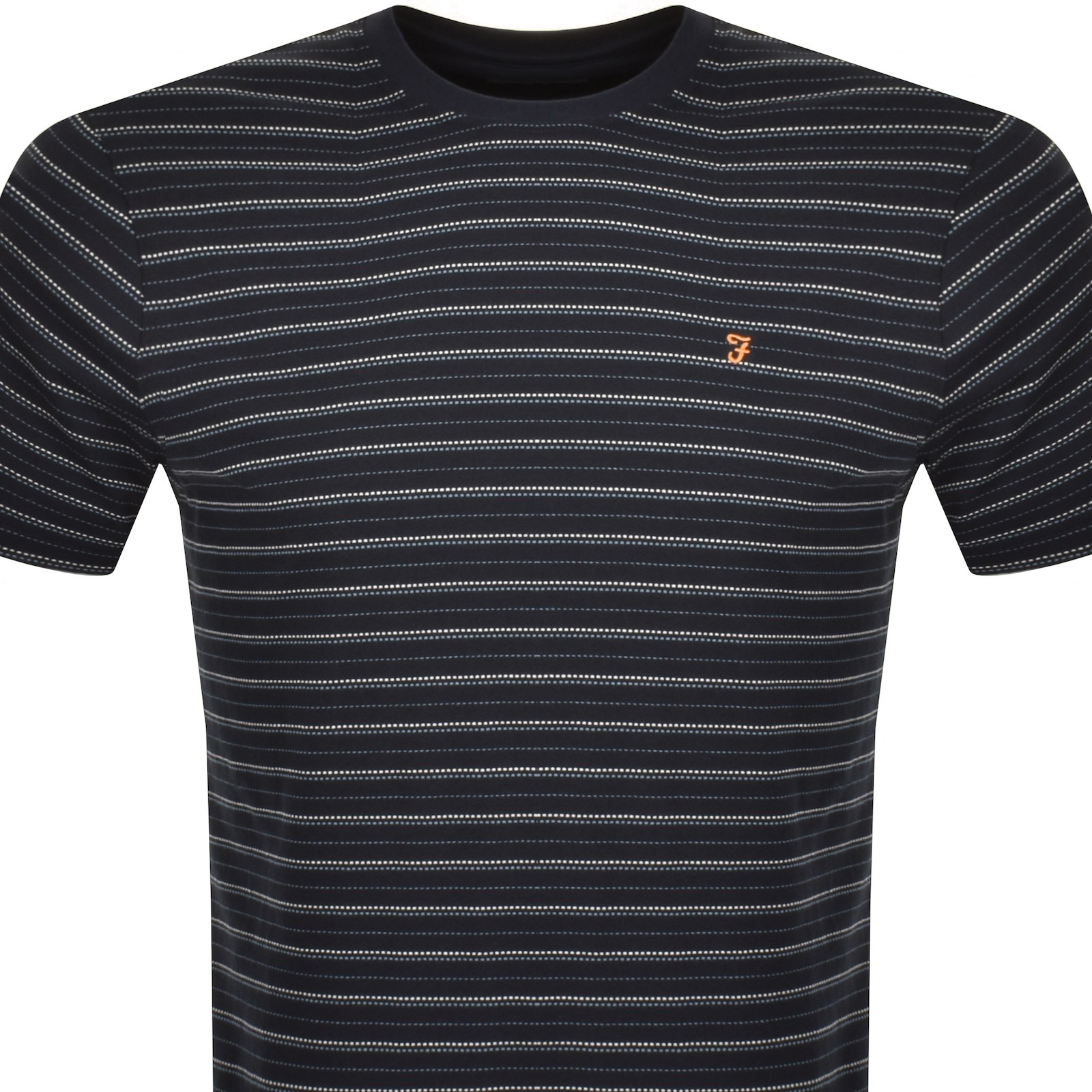 Shop Farah Vintage Pell Stripe T Shirt Navy