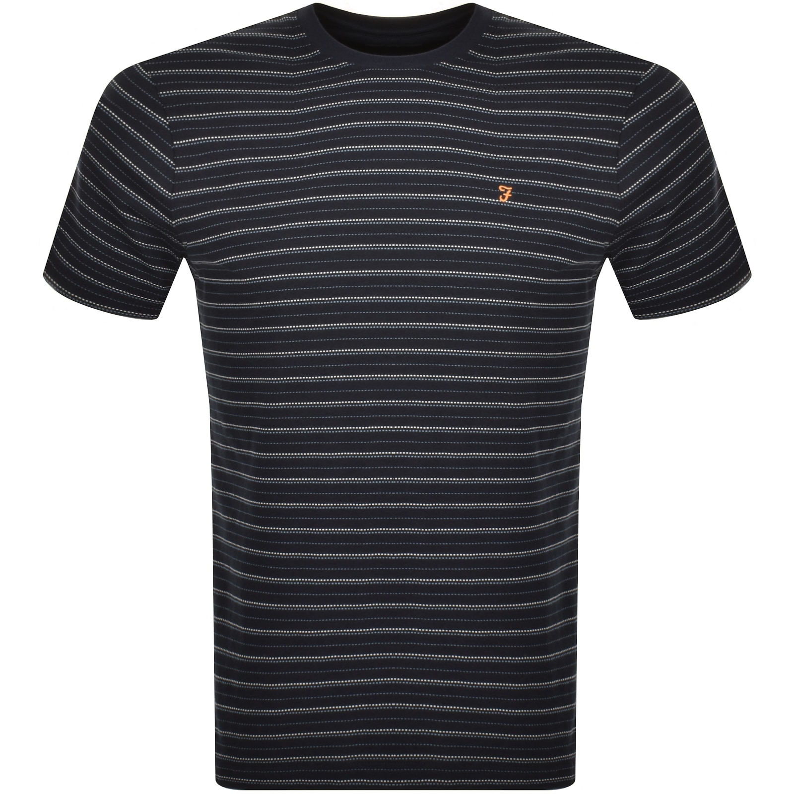 Shop Farah Vintage Pell Stripe T Shirt Navy