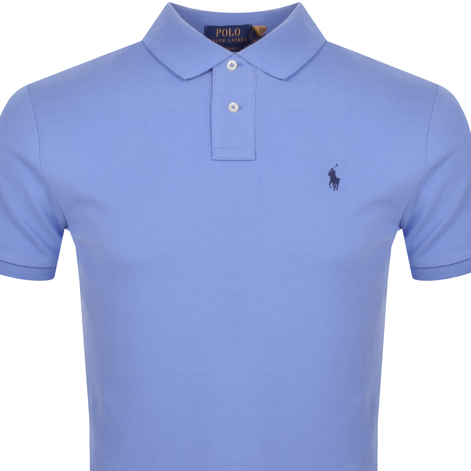 Shop Ralph Lauren Custom Slim Fit Polo T Shirt Blue