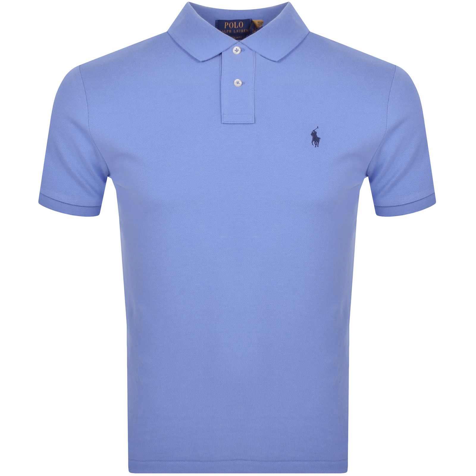 Shop Ralph Lauren Custom Slim Fit Polo T Shirt Blue