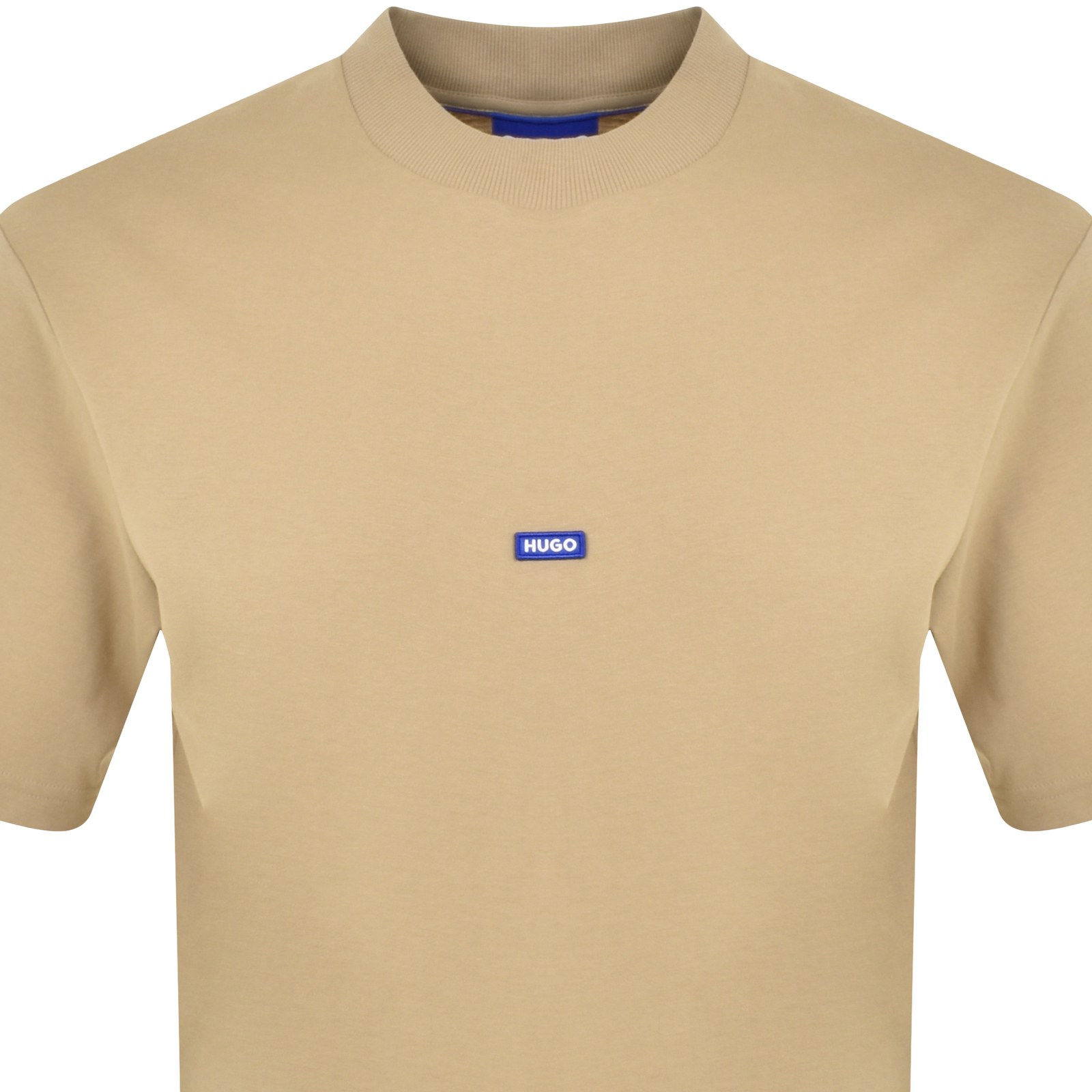 Shop Hugo Blue Nieros Logo T Shirt Beige