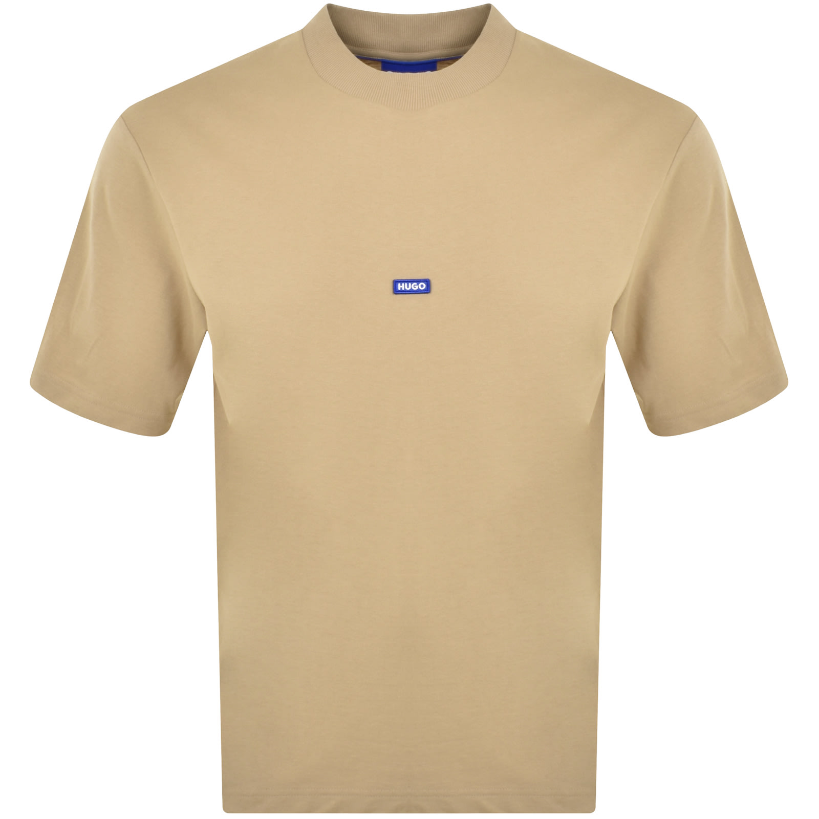 Shop Hugo Blue Nieros Logo T Shirt Beige