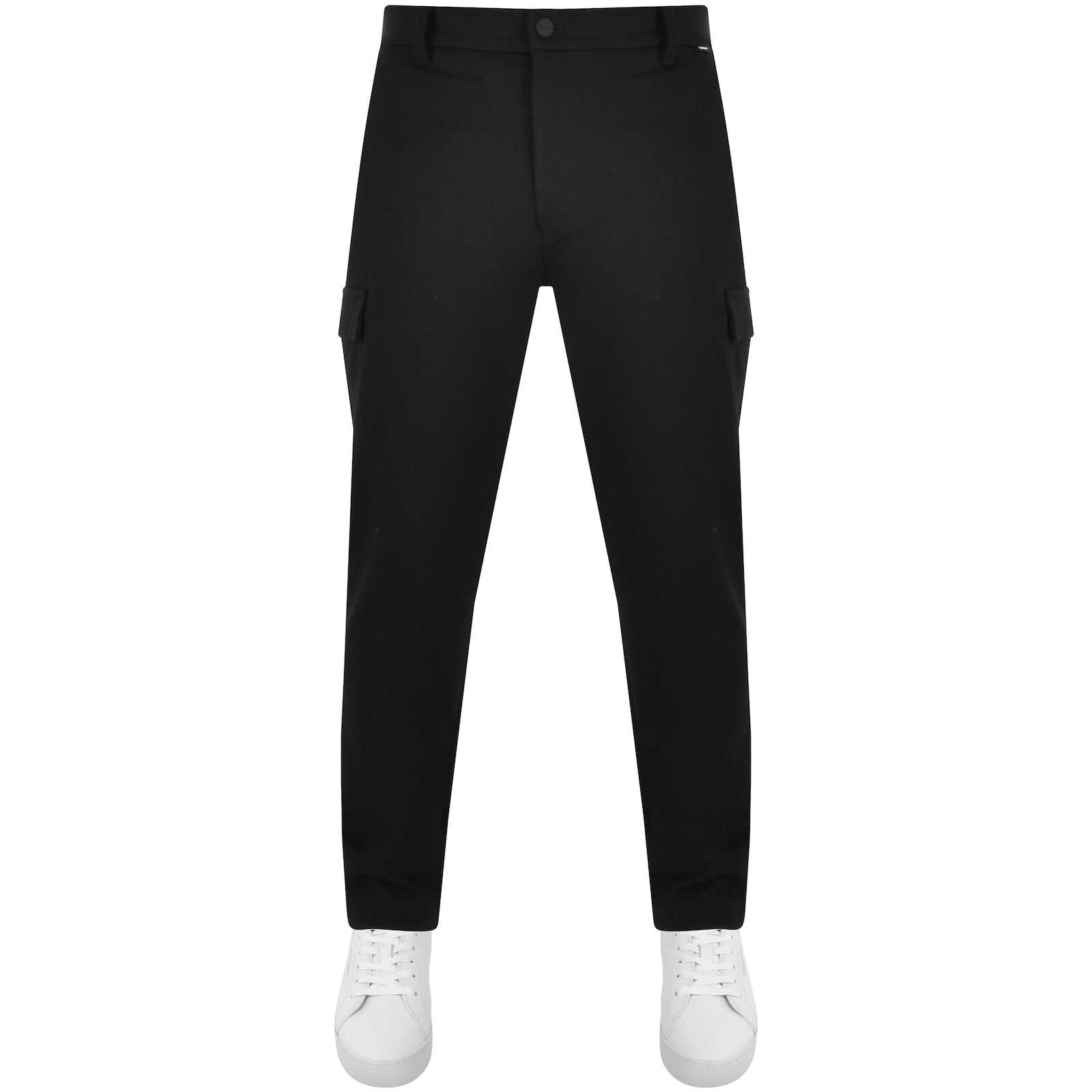 Shop Calvin Klein Tapered Fit Cargo Trousers Black