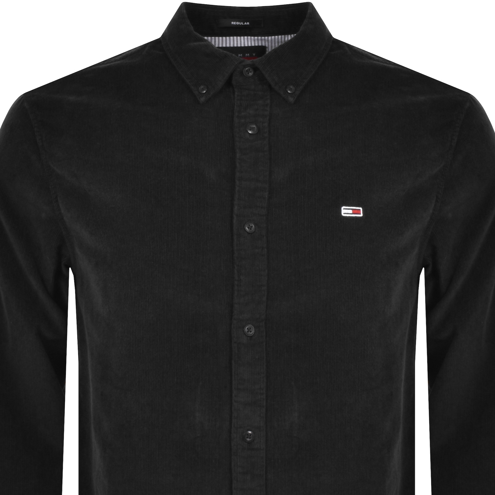 Shop Tommy Jeans Corduroy Regular Fit Shirt Black