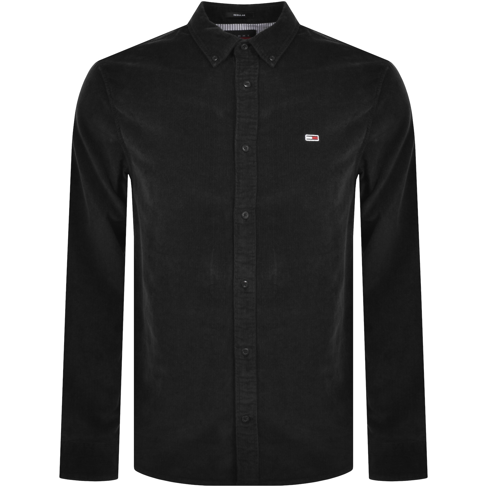 Shop Tommy Jeans Corduroy Regular Fit Shirt Black