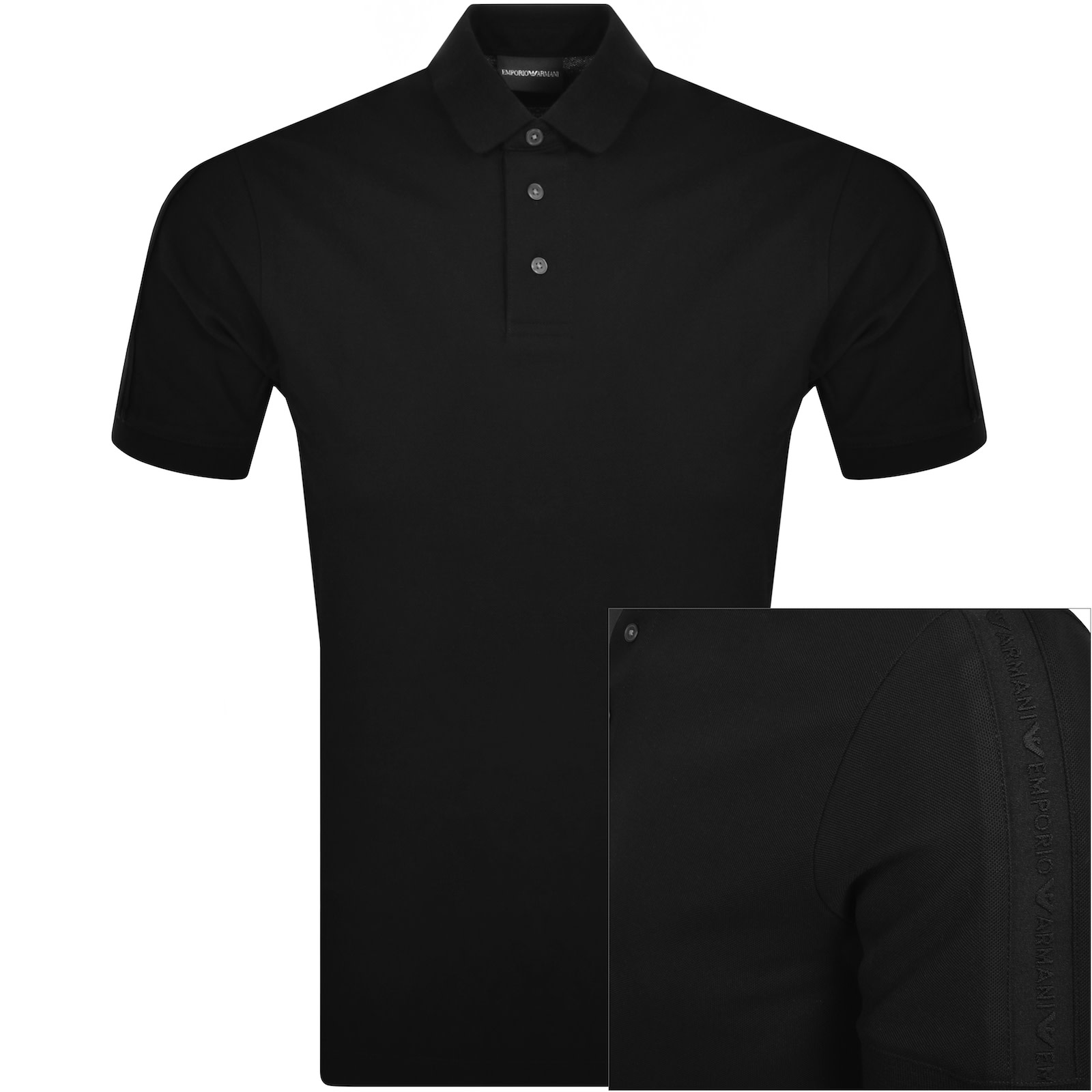 Shop Armani Collezioni Emporio Armani Short Sleeved Polo T Shirt Black