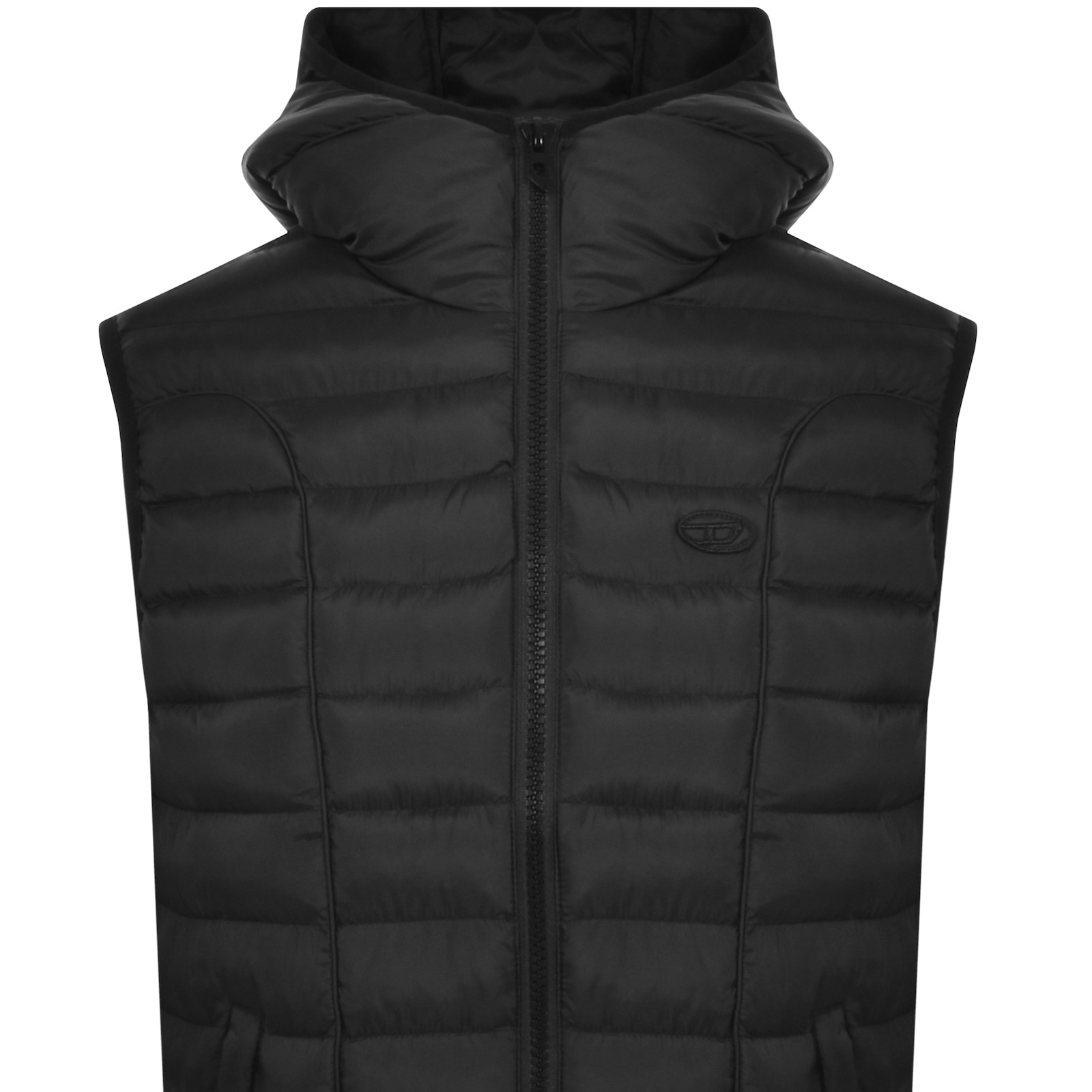 Shop Diesel Hooded Gilet Jacket Black