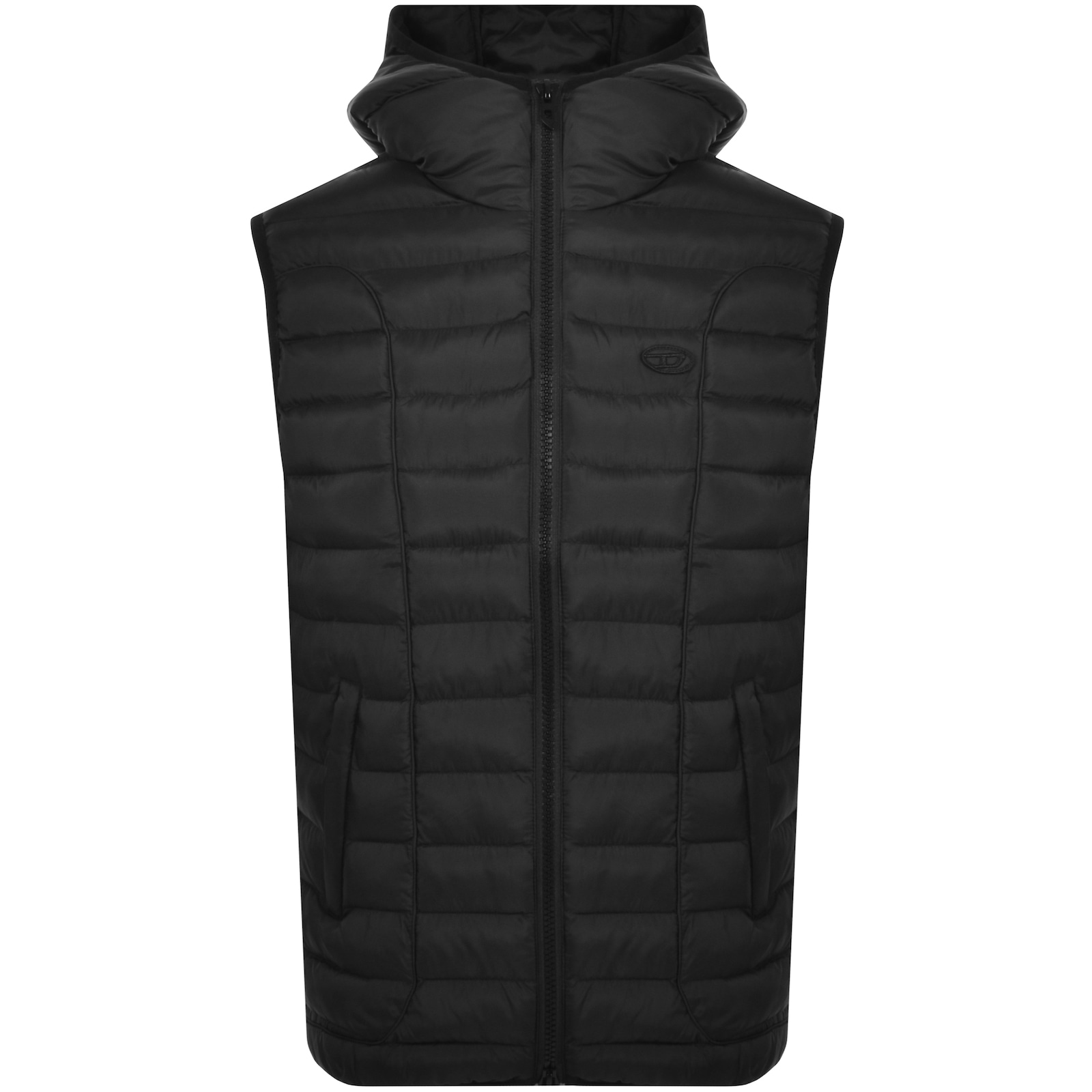 Shop Diesel Hooded Gilet Jacket Black