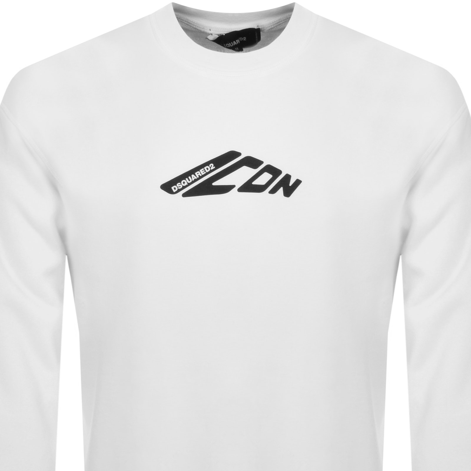 Dsquared2 Long Sleeve T-shirt With Contrasting Icon Print In Cotton Man In White