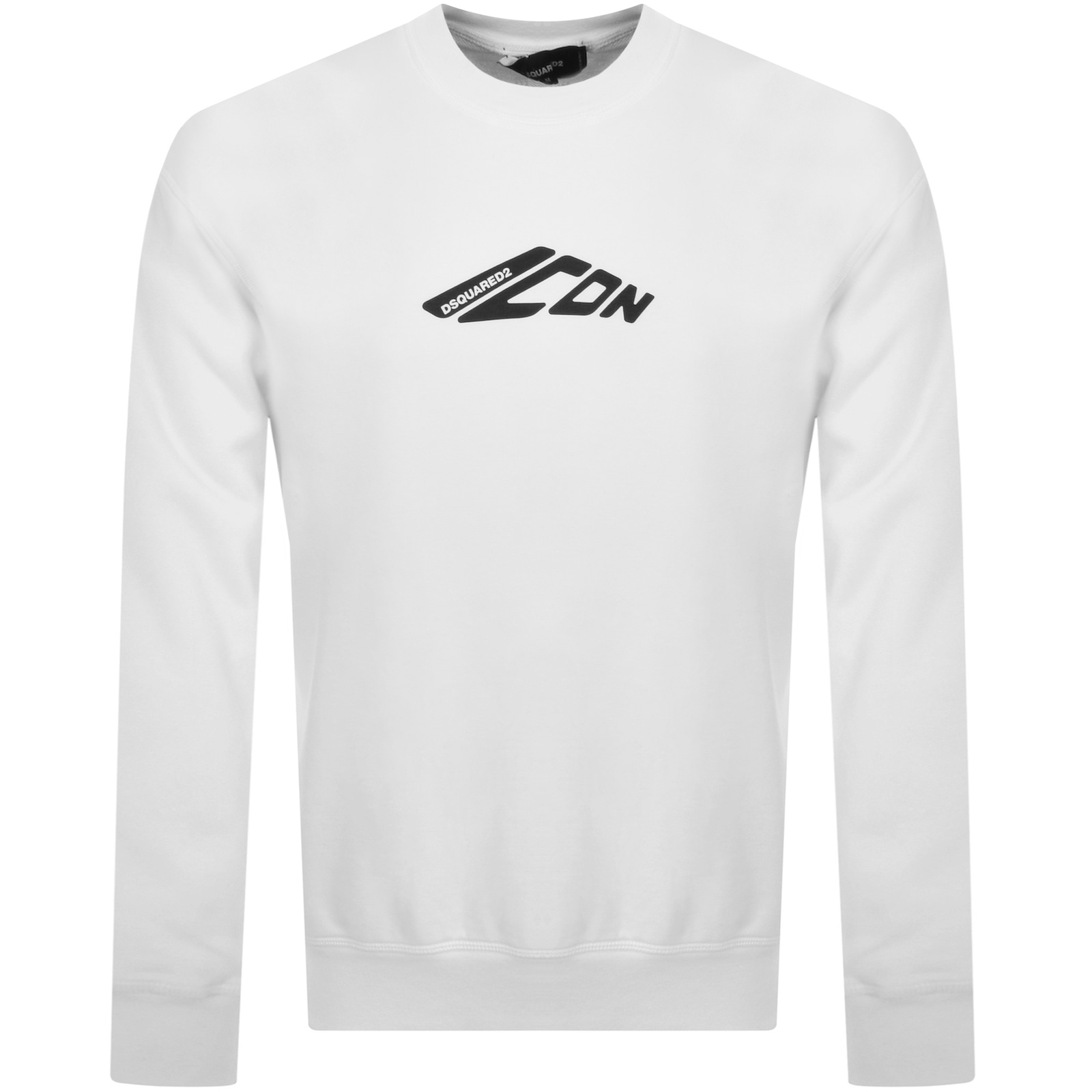 Dsquared2 Long Sleeve T-shirt With Contrasting Icon Print In Cotton Man In White