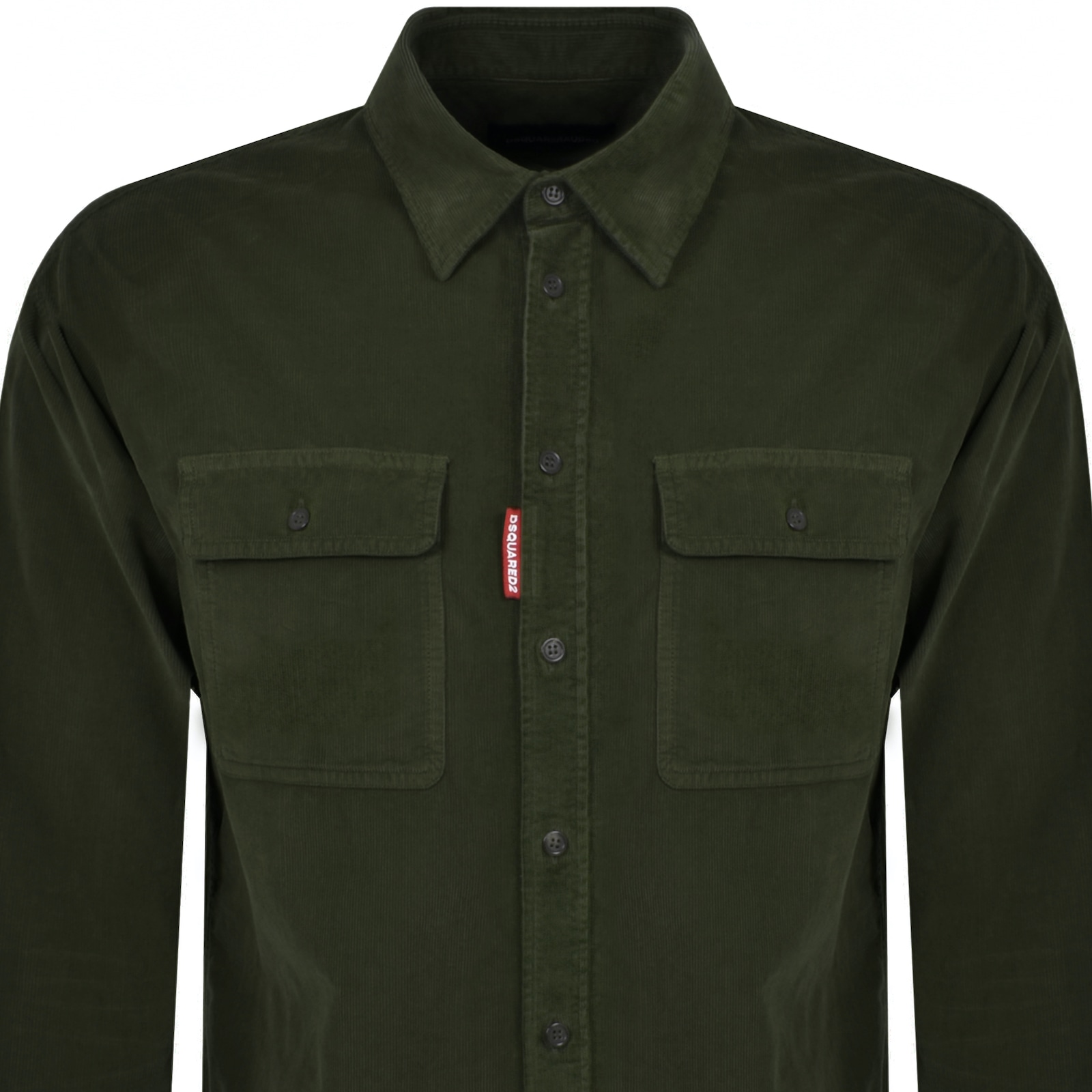 Dsquared2 Dsquared Bottle Green Stretch Corduroy Shirt In Green
