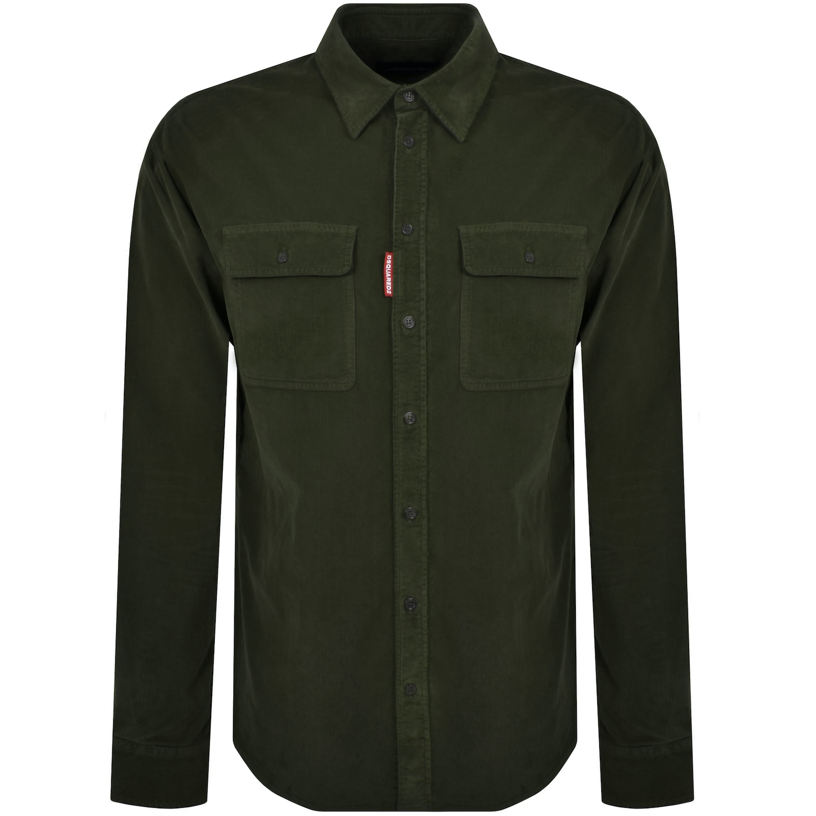 Dsquared2 Dsquared Bottle Green Stretch Corduroy Shirt In Green