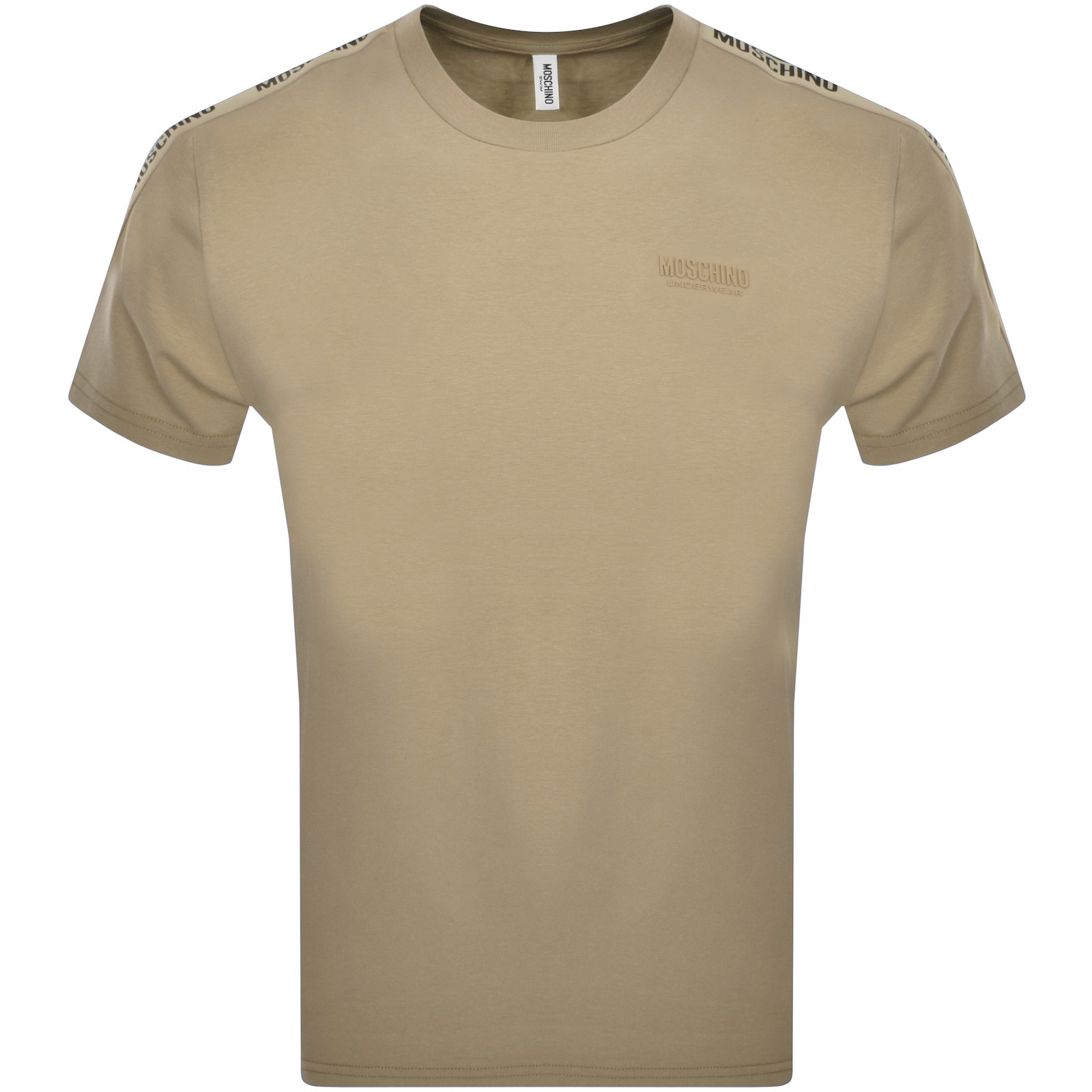 Shop Moschino Logo T Shirt Beige