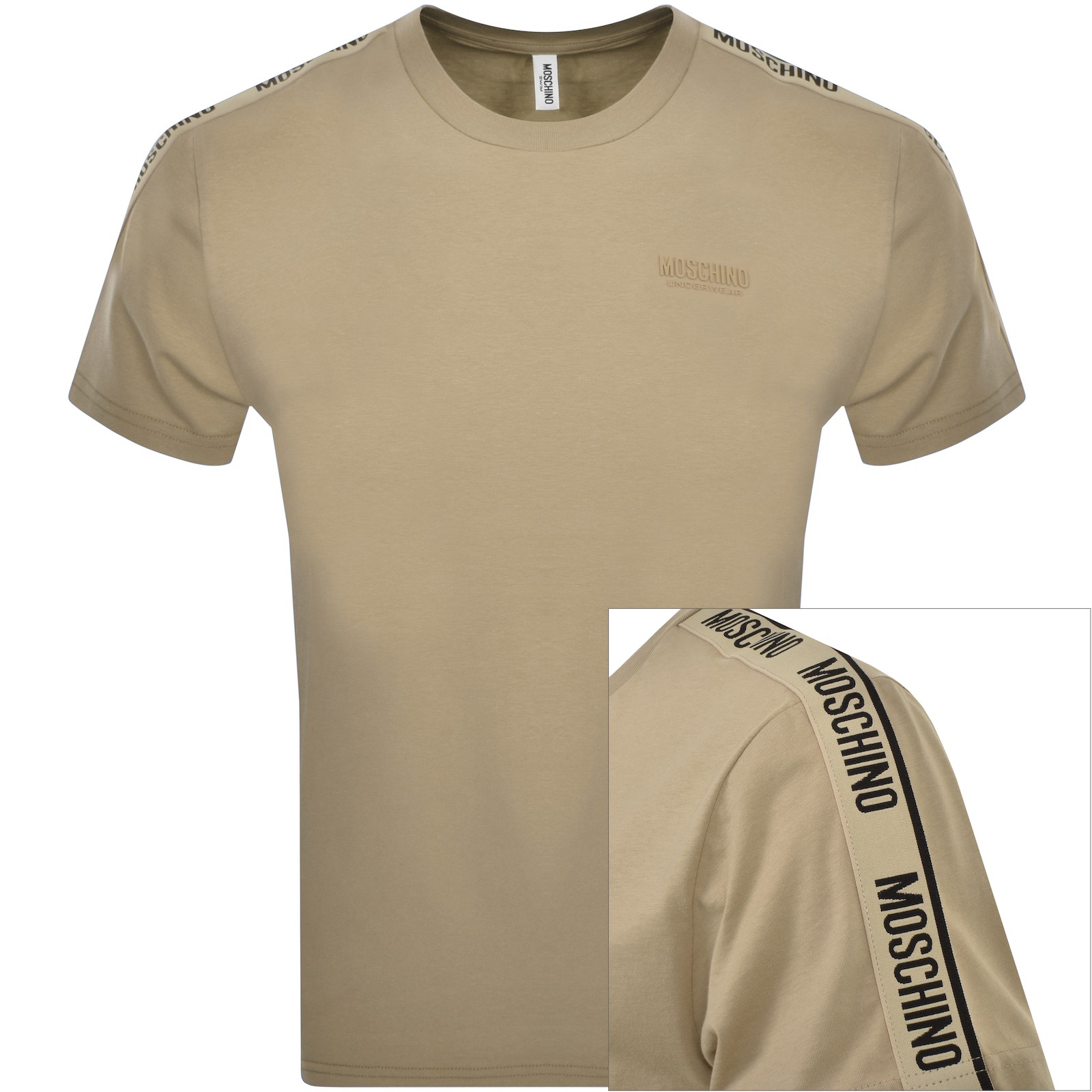 Shop Moschino Logo T Shirt Beige