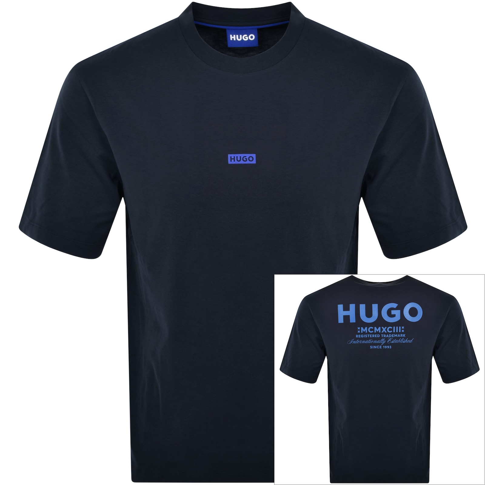 Shop Hugo Blue Nalono T Shirt Navy