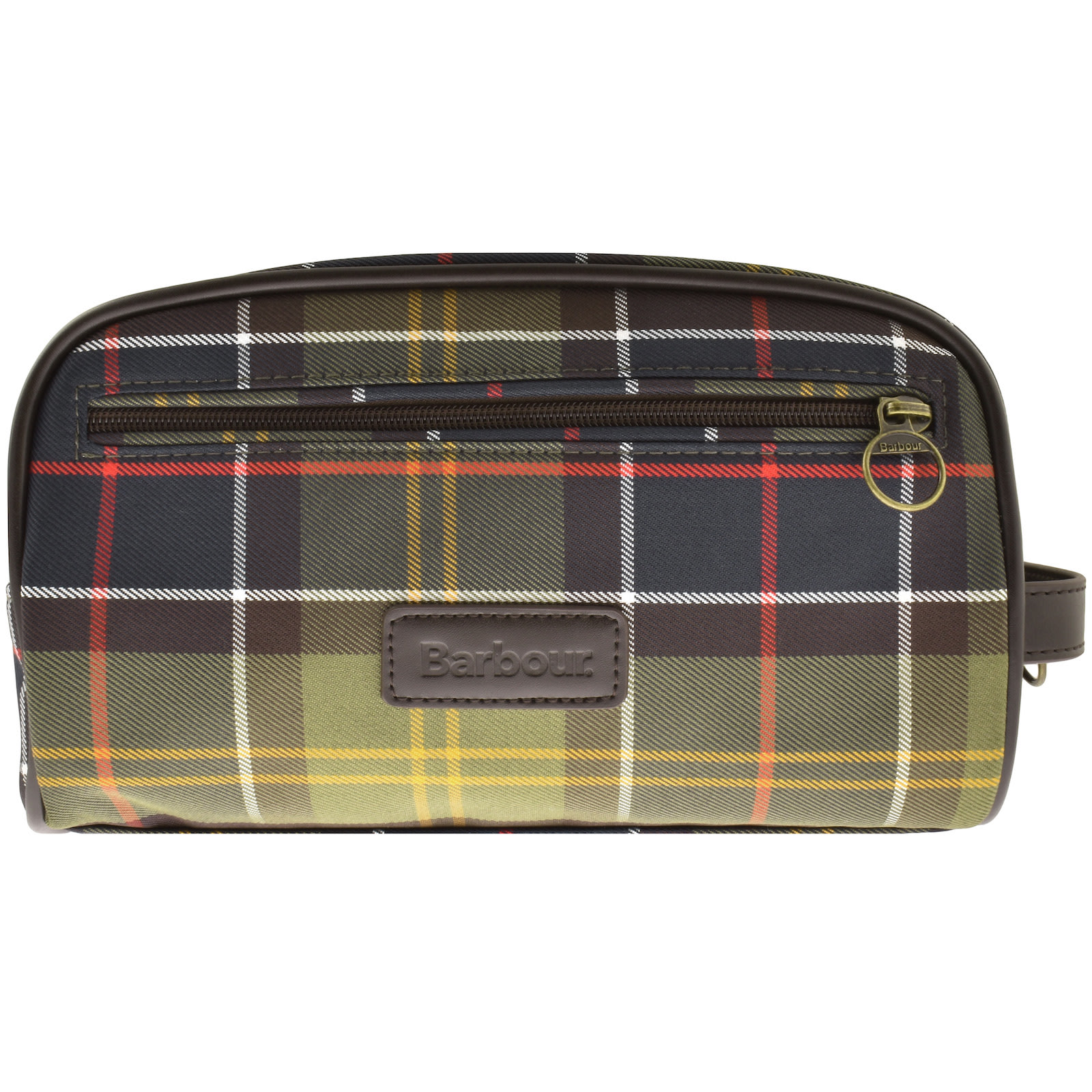 Shop Barbour Tartan Wash Bag In Green