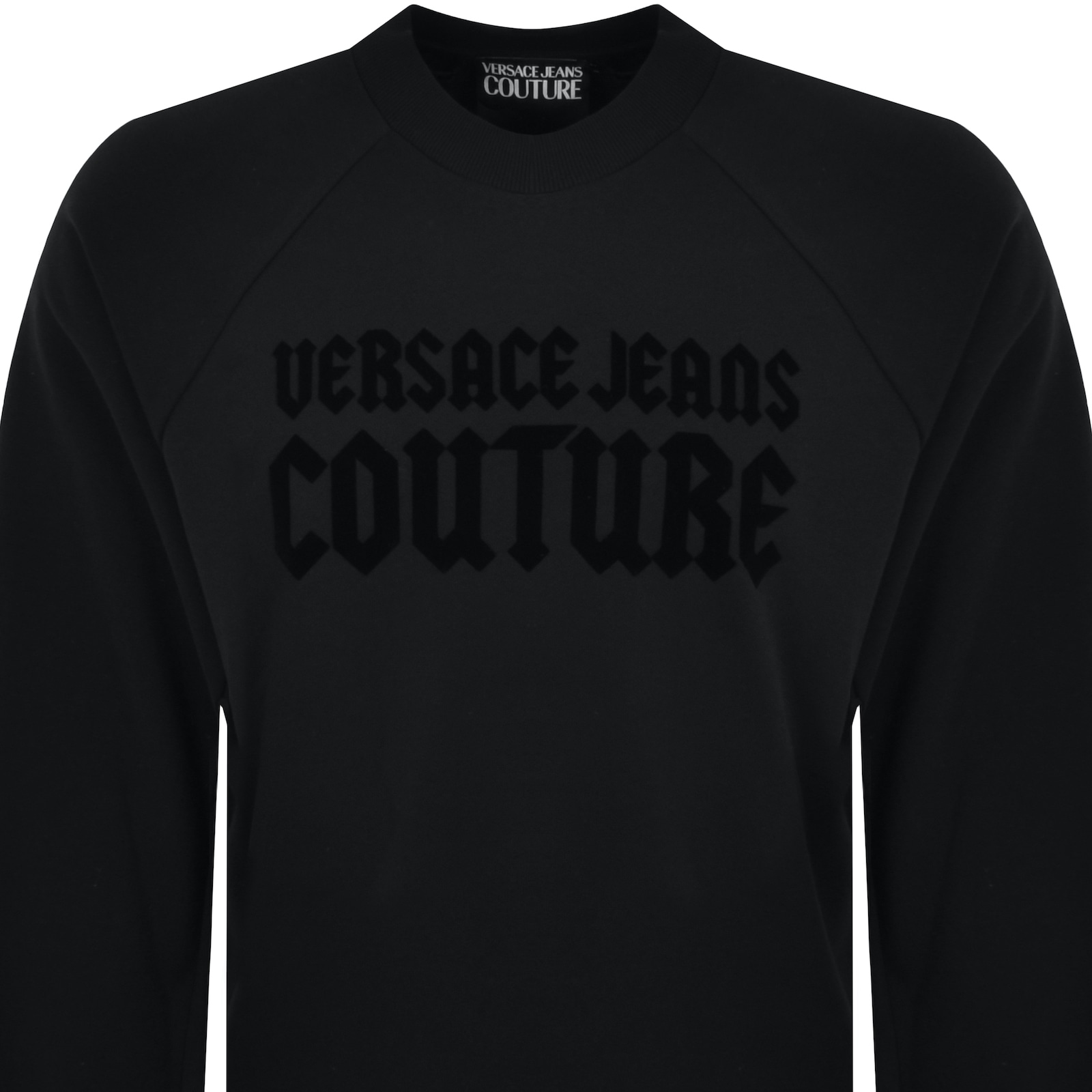 Shop Versace Jeans Couture Flocked Sweatshirt Black
