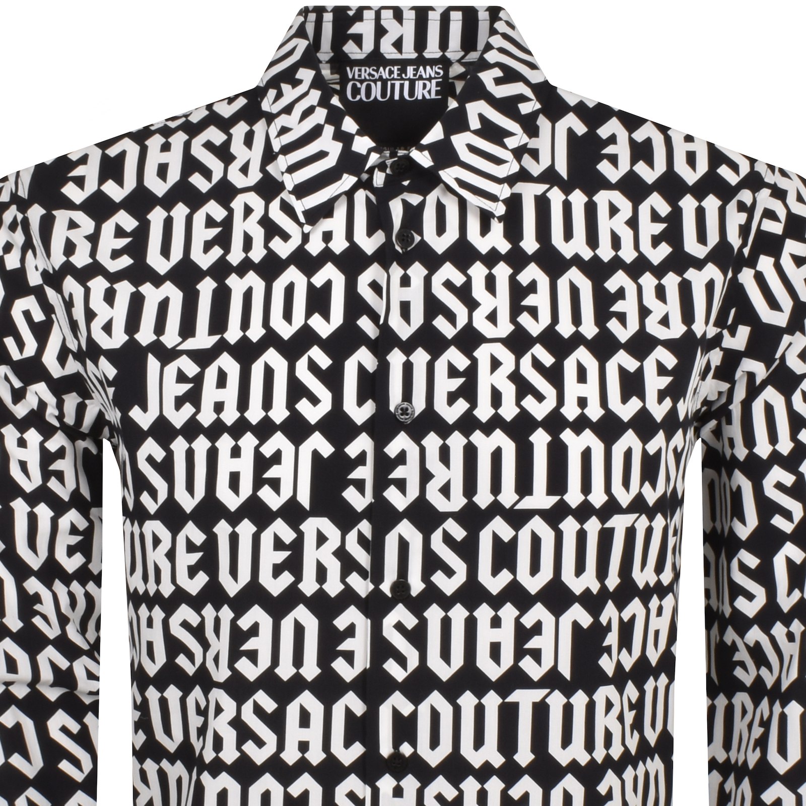 Versace Jeans Couture Monogram Shirt Black In Black