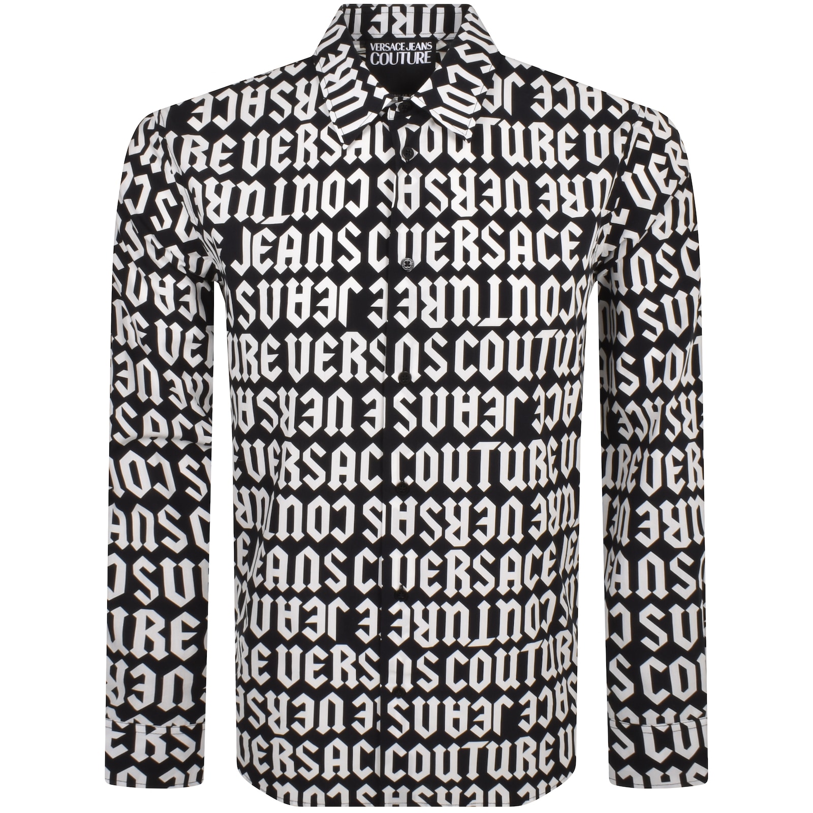 Versace Jeans Couture Monogram Shirt Black In Black