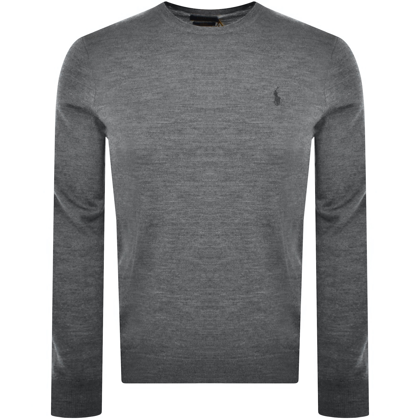 Shop Ralph Lauren Slim Fit Wool Knit Jumper Grey