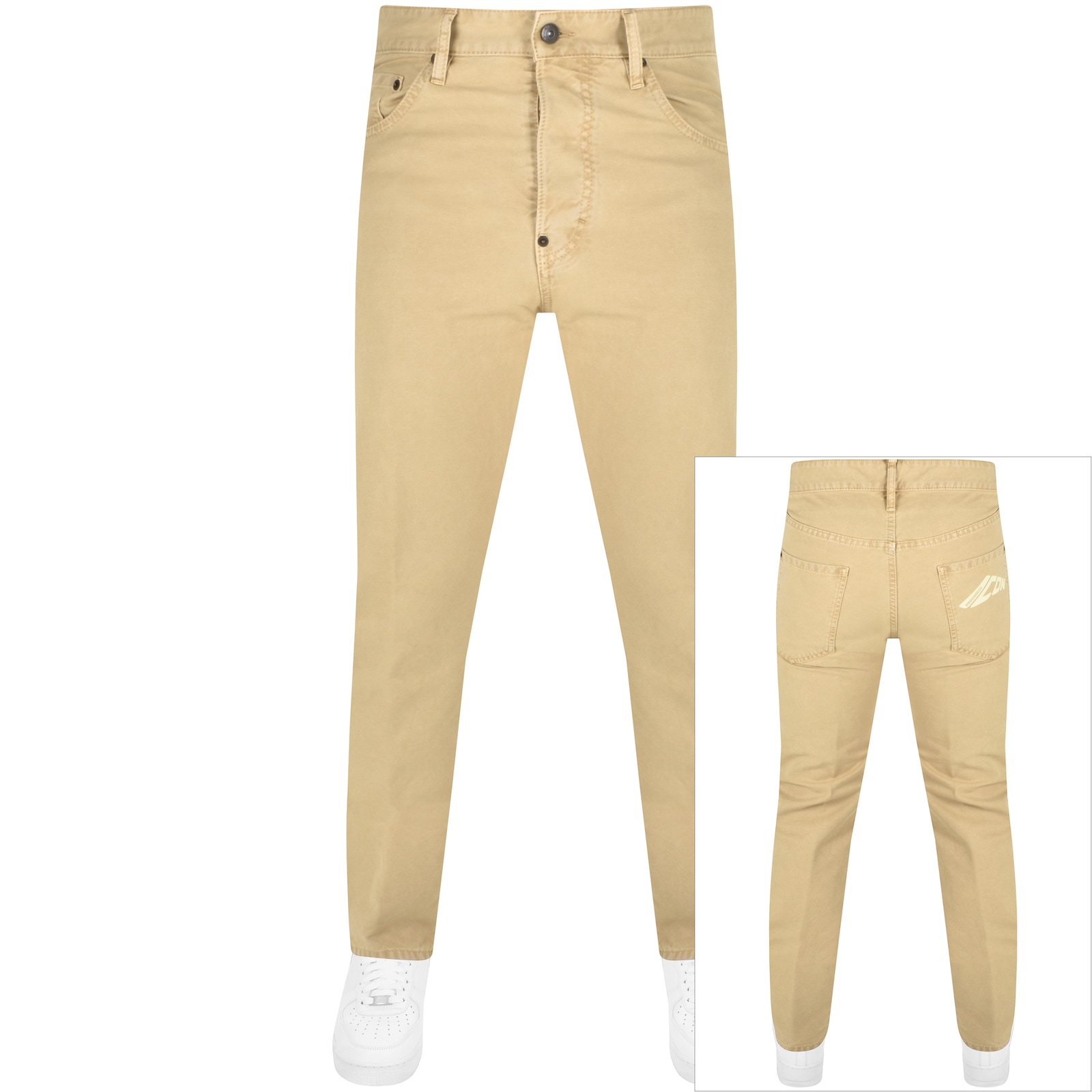 Shop Dsquared2 642 Straight Fit Jeans Beige