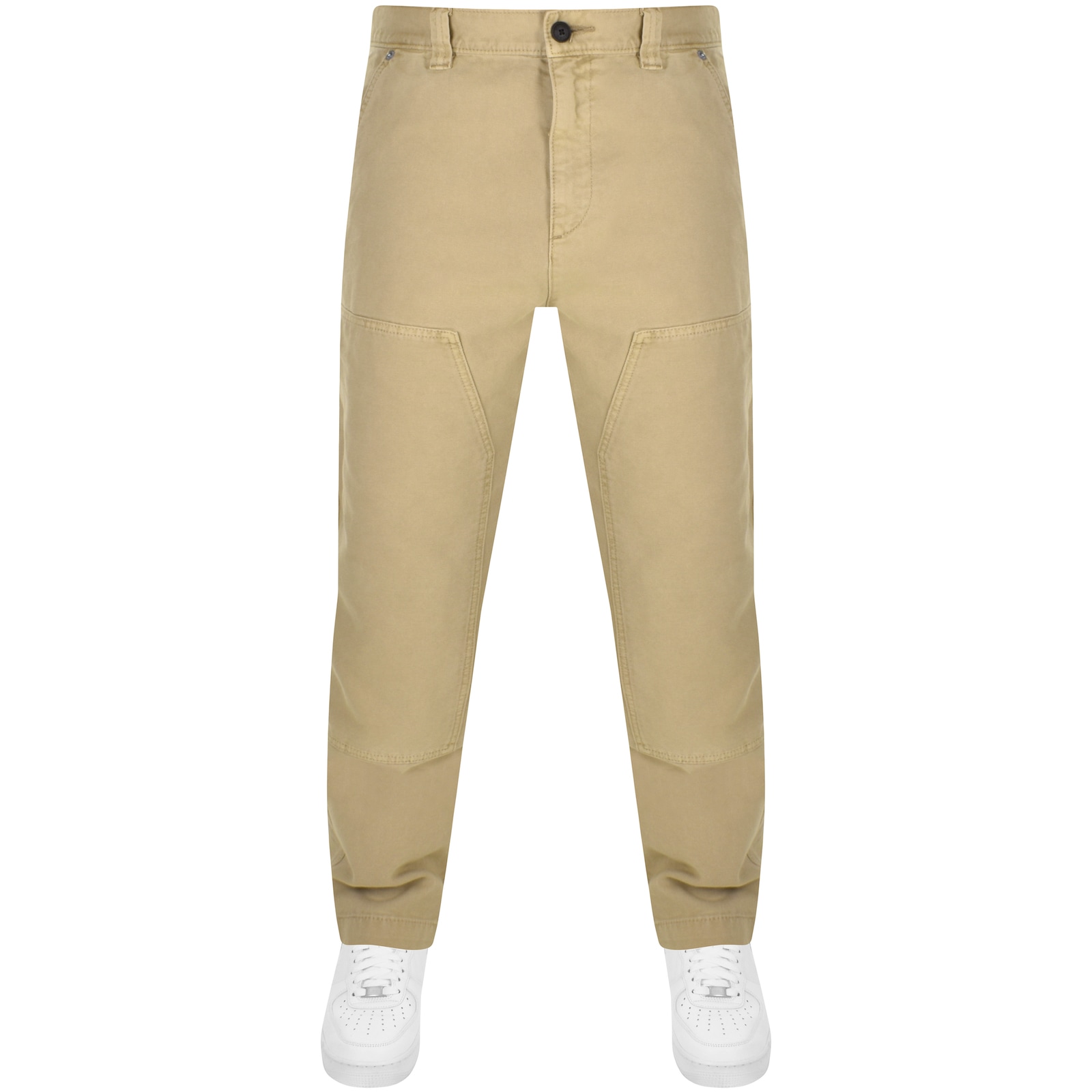 Shop Hugo Blue Gioro242d Trousers Beige