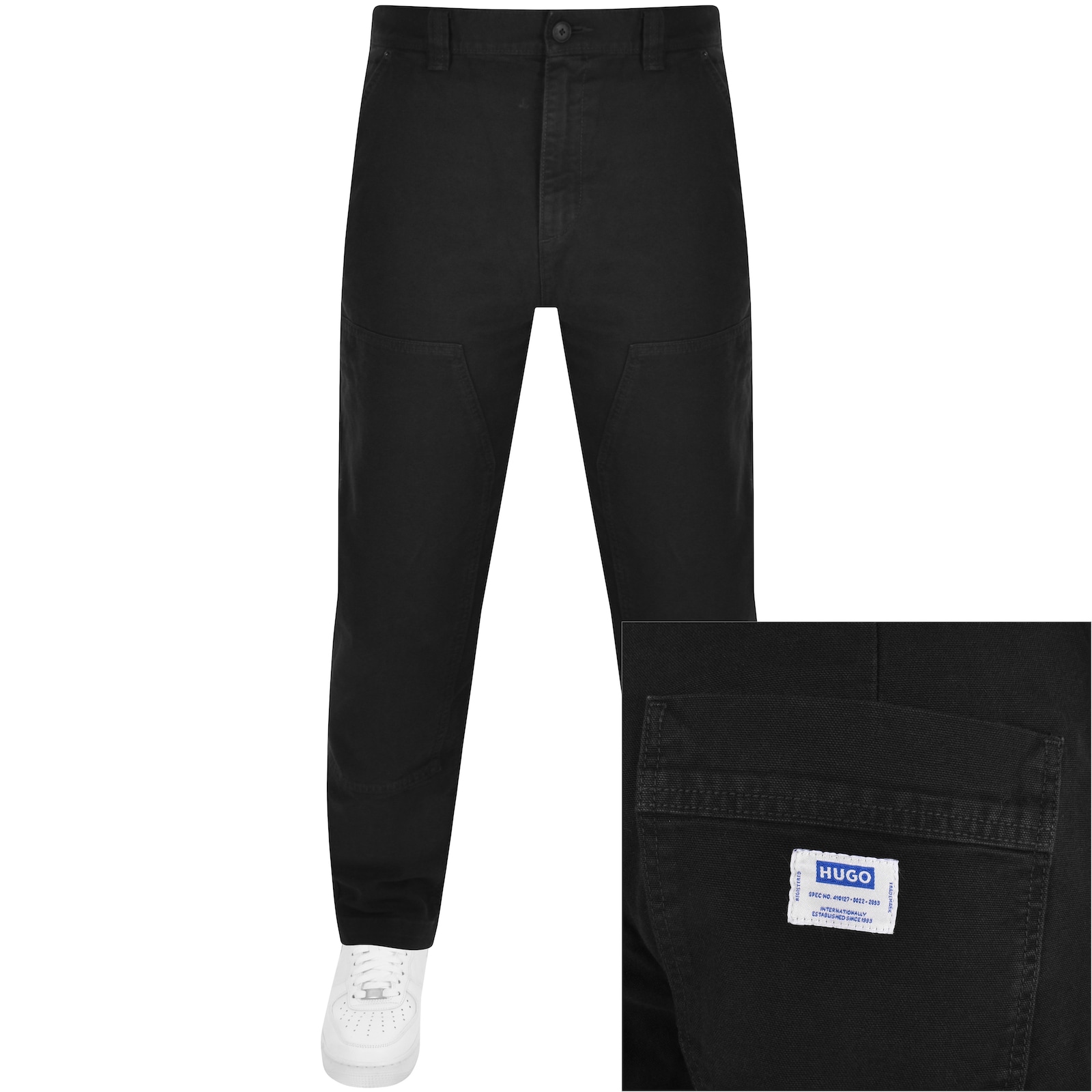 Shop Hugo Blue Gioro242d Trousers Black