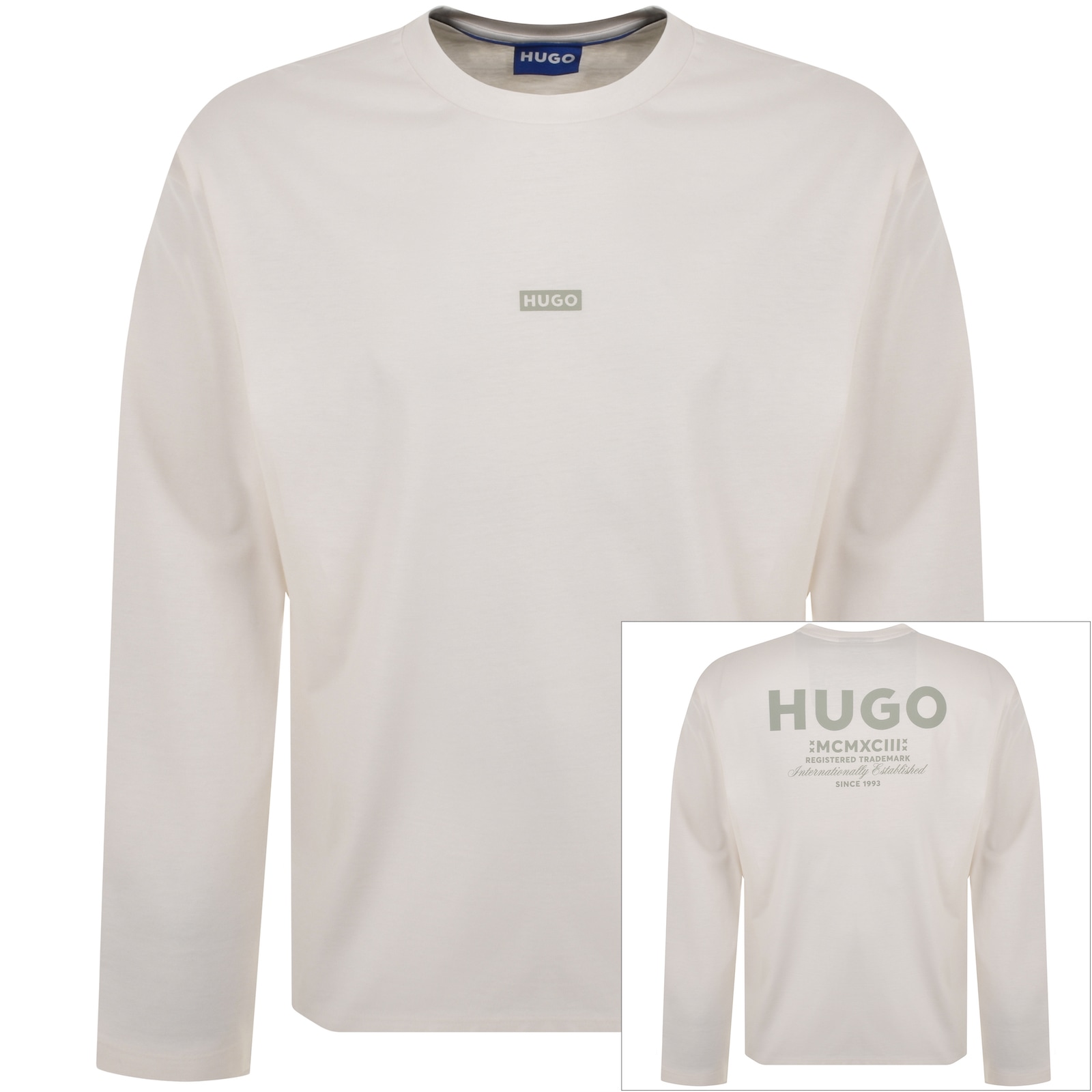 Shop Hugo Blue Nichaboso T Shirt White