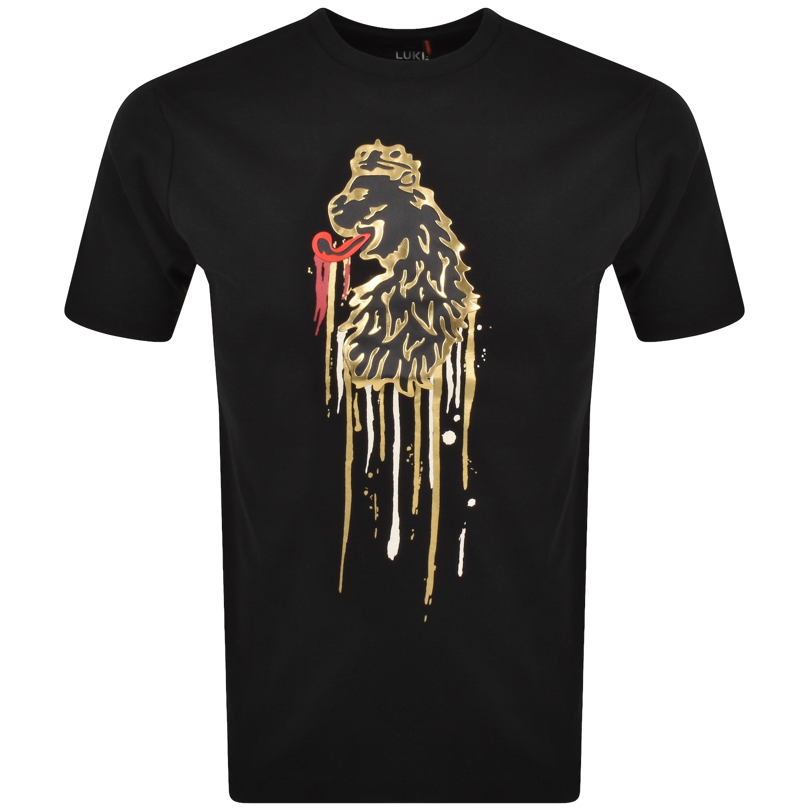 Shop Luke 1977 Drip Tease Foil T Shirt Black