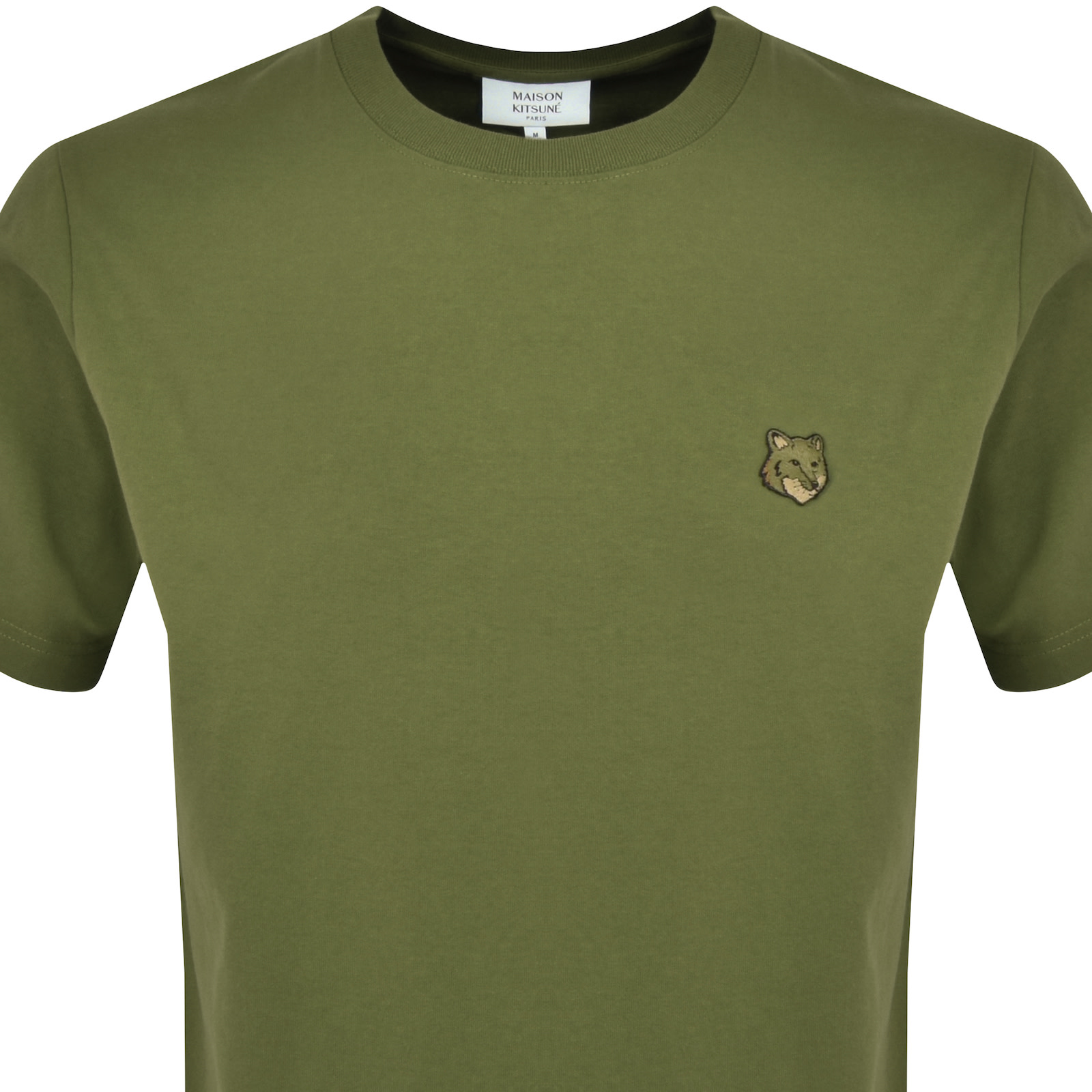 Shop Maison Kitsuné Maison Kitsune Fox Head Patch T Shirt Green